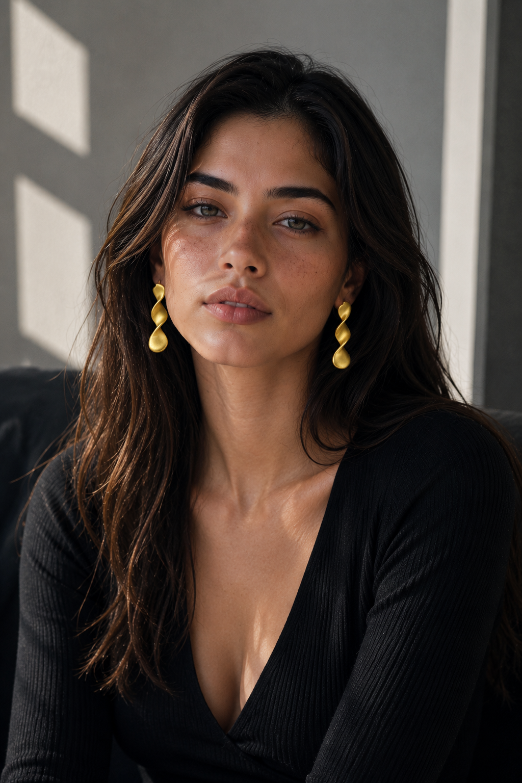 Twisted Brass Gold Plated Dangler Earring