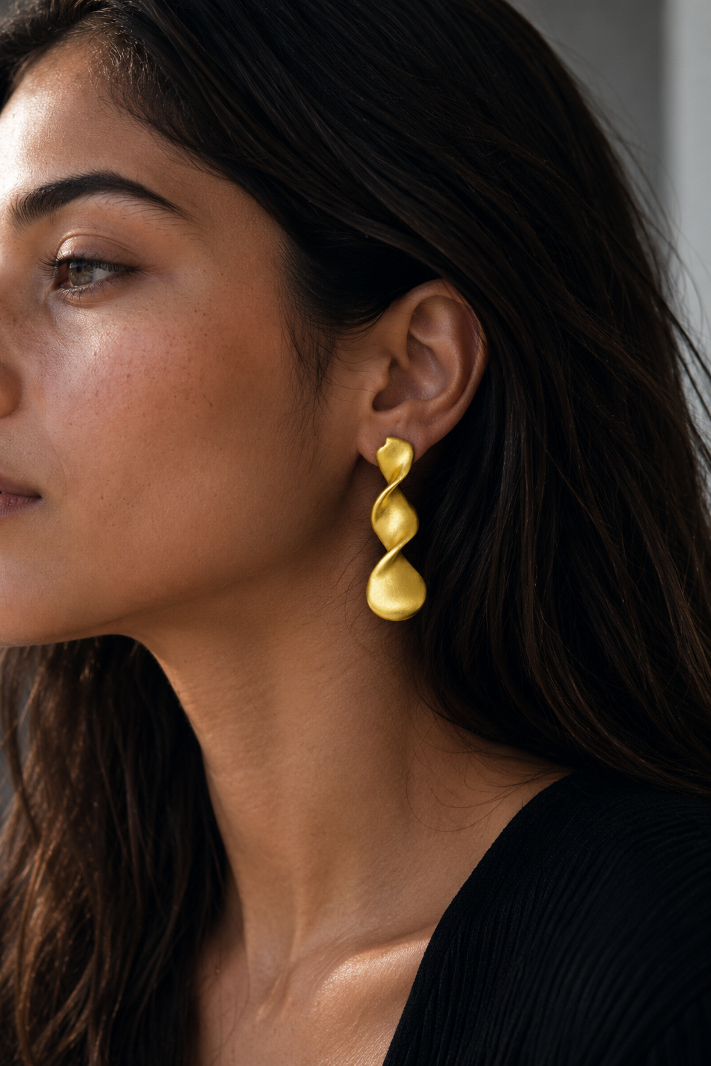 Twisted Brass Gold Plated Dangler Earring
