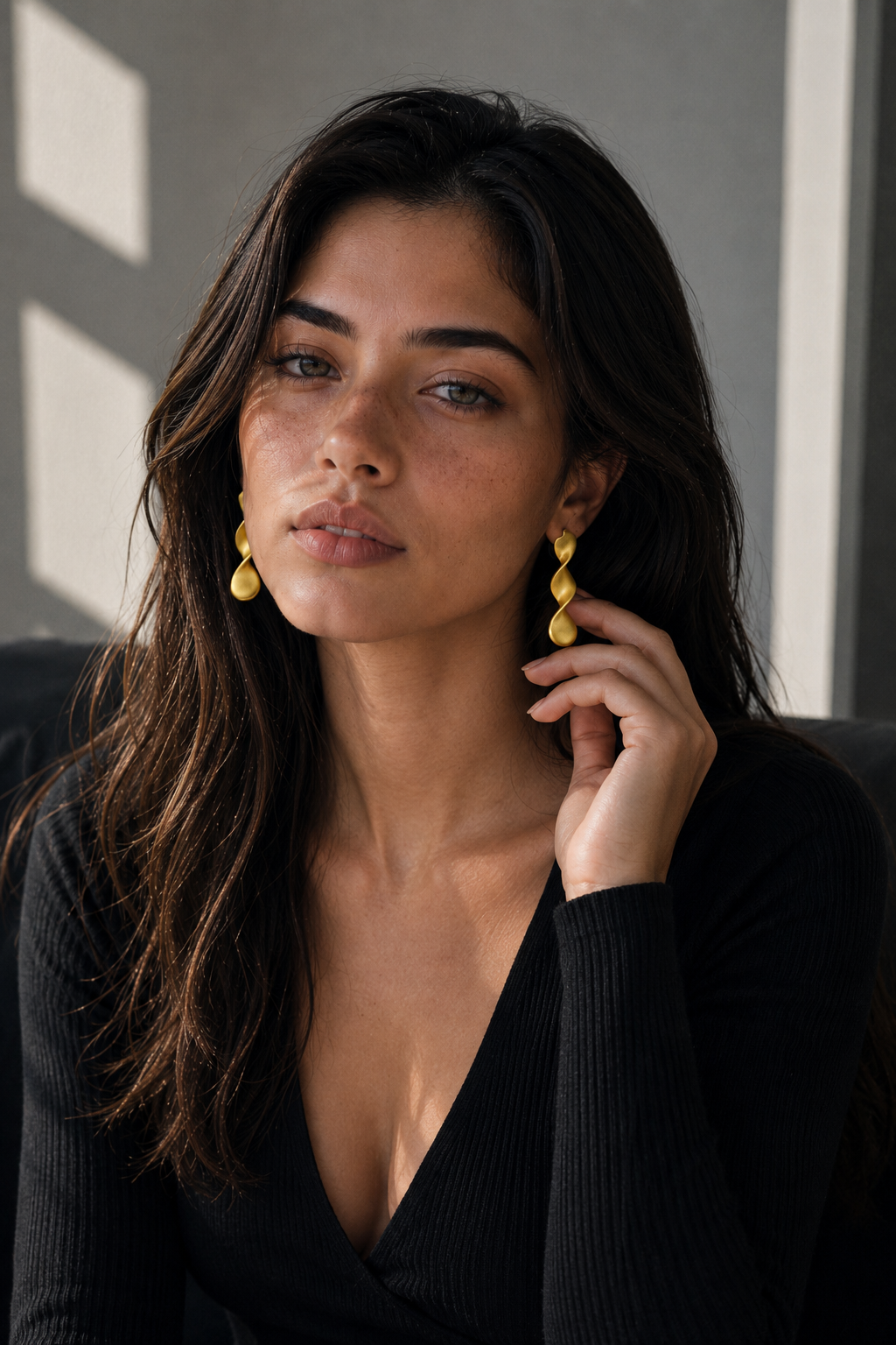 Twisted Brass Gold Plated Dangler Earring