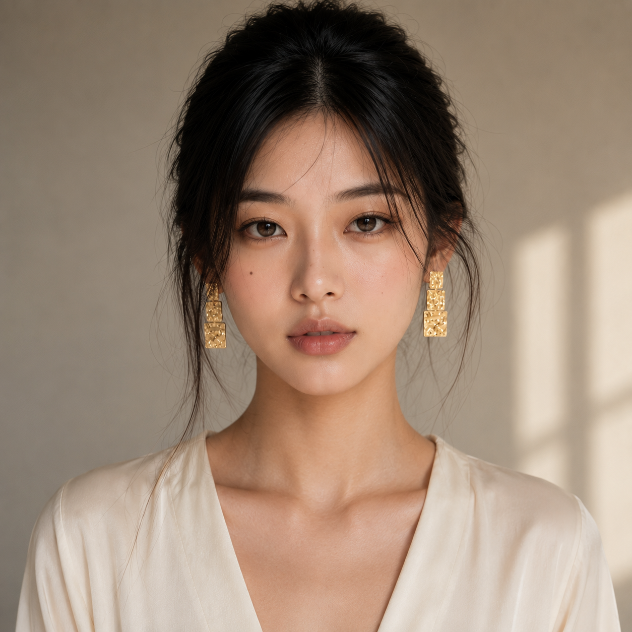 Brass Flash Gold Plating Tempest Stud Earring