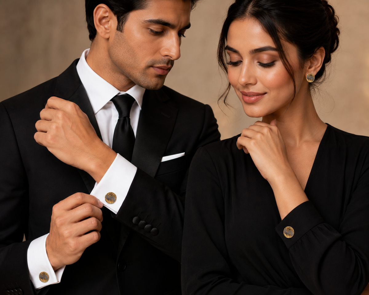 Mother of Pearl Flash Gold Plated Cufflinks