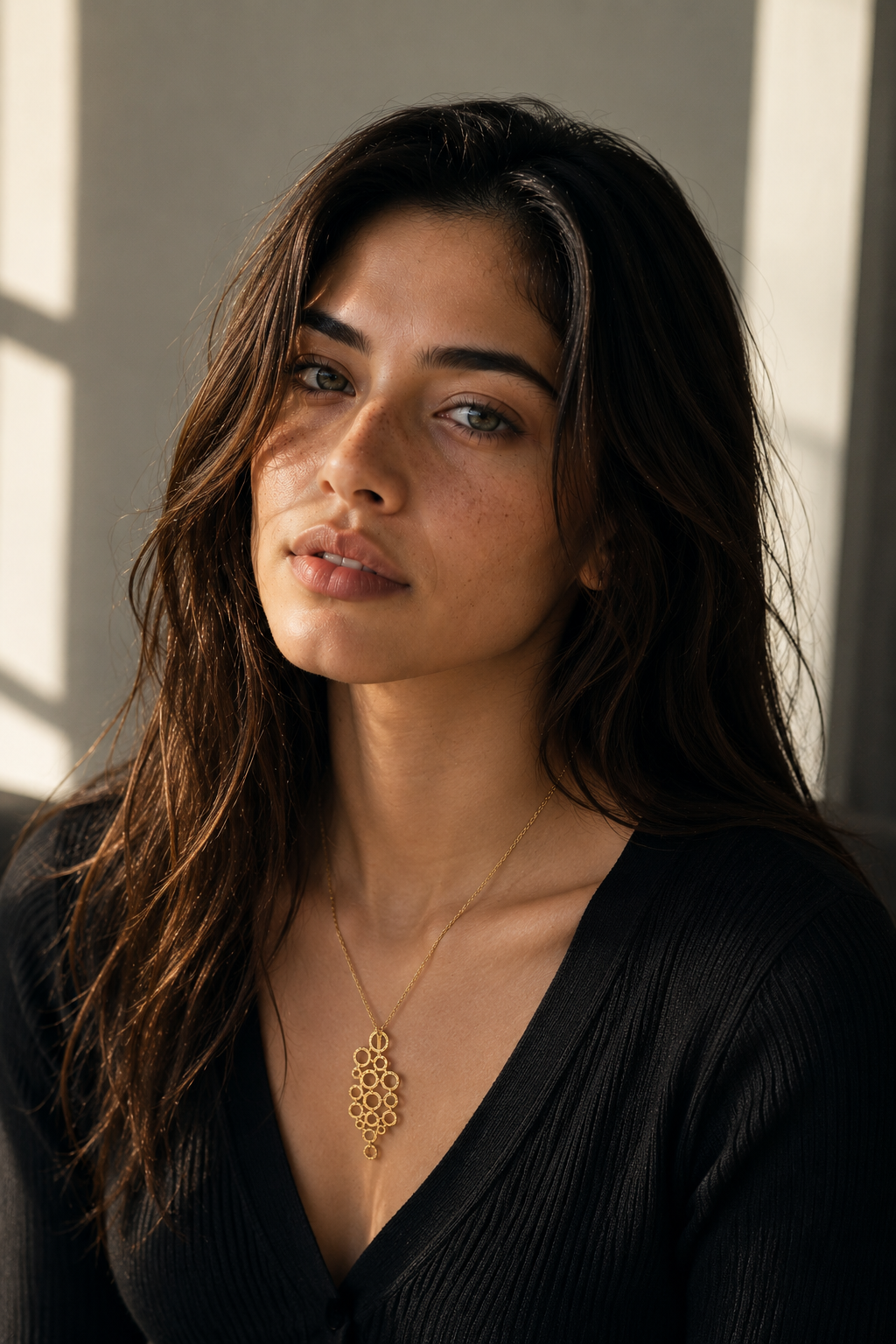 Brass Flash Gold Plating Hoops Necklace