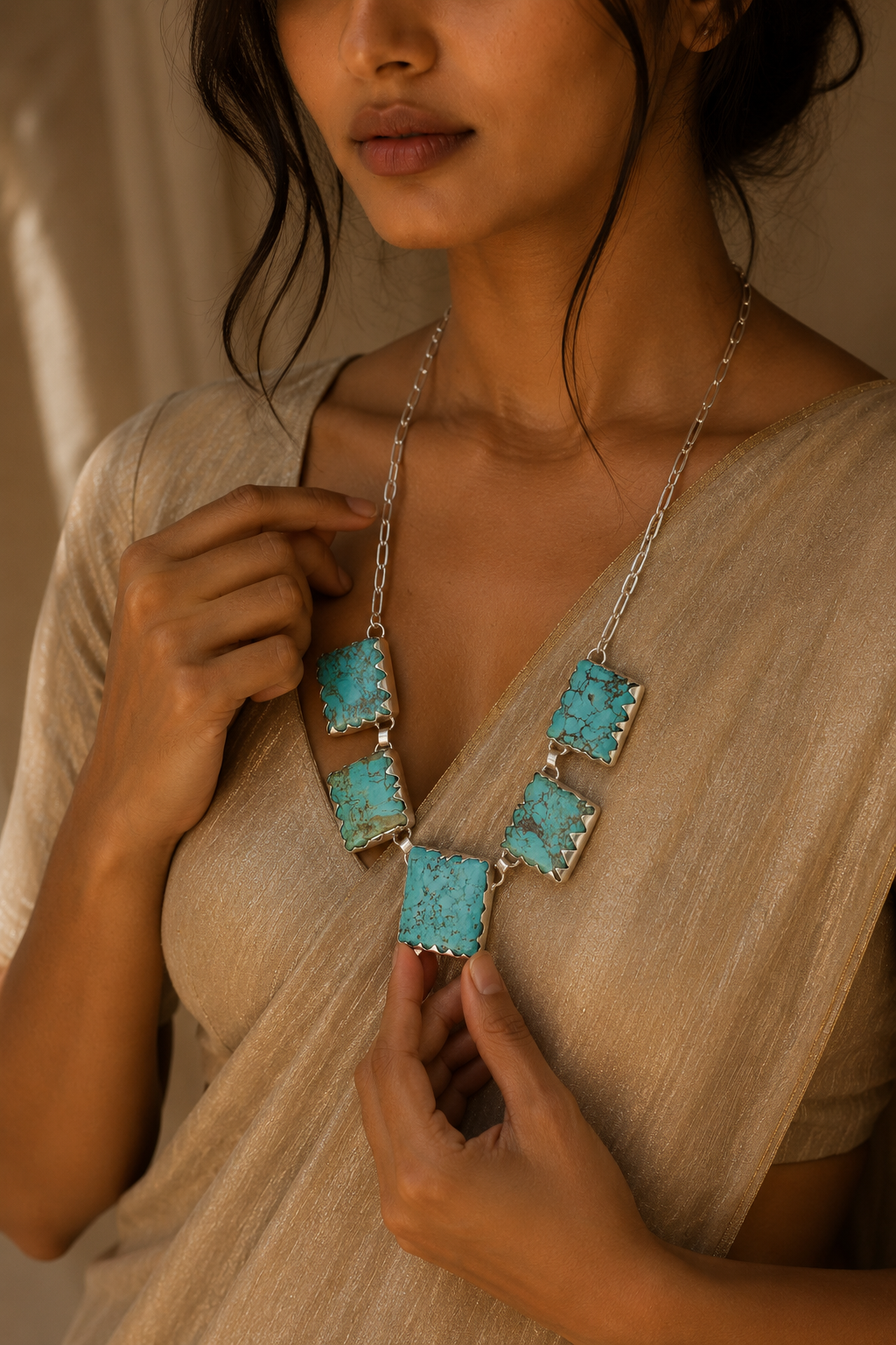 Turquoise Rough Gemstone Necklace