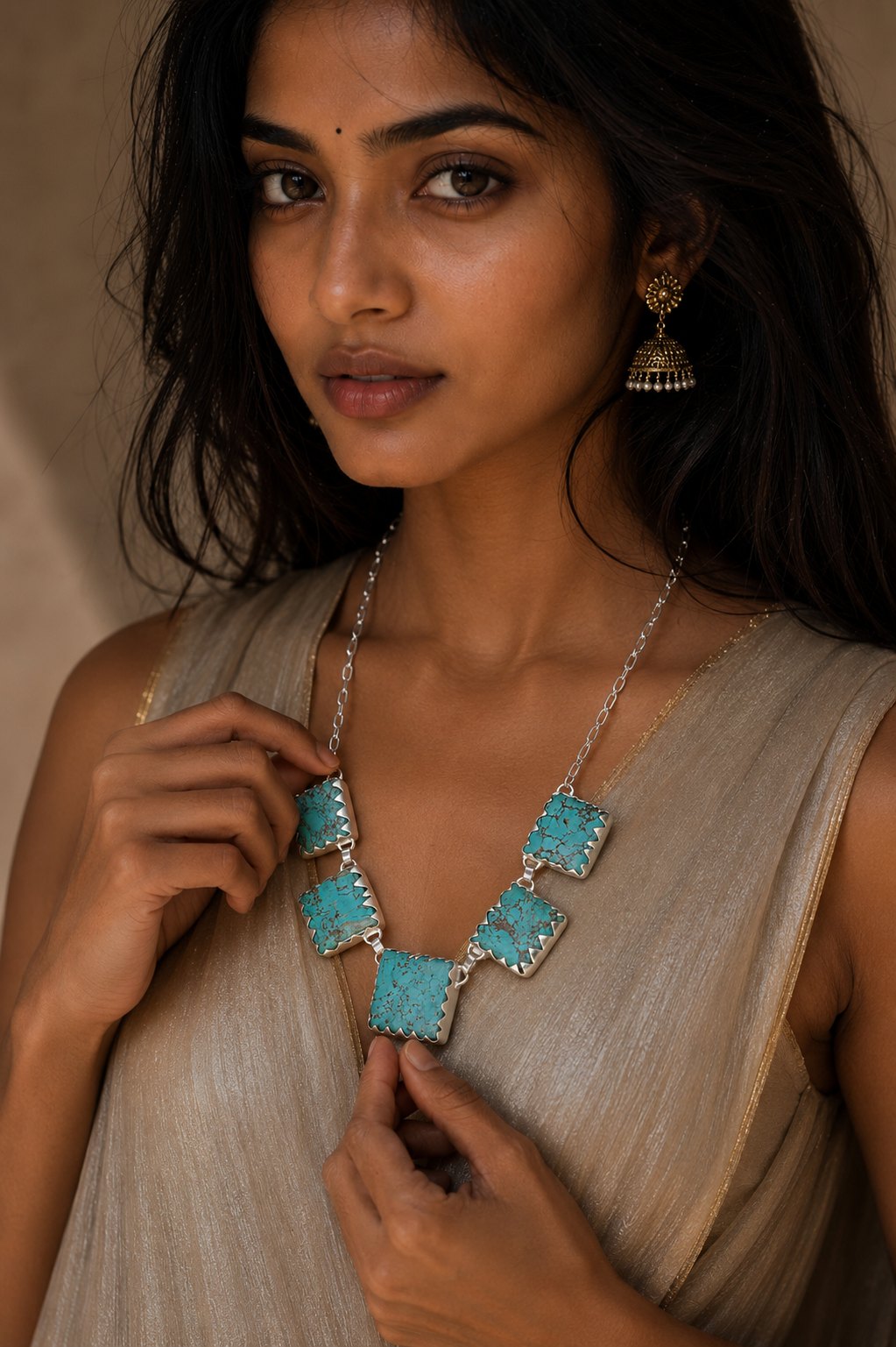 Turquoise Rough Gemstone Necklace
