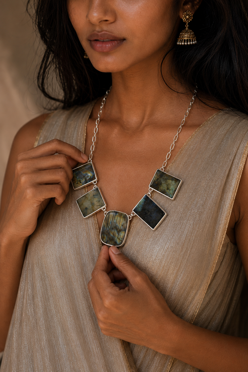 Labradorite Rough Gemstone Necklace