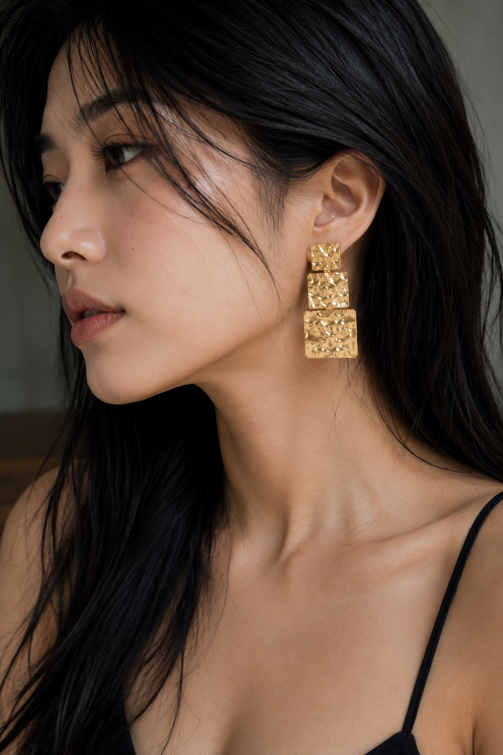 Brass Flash Gold Plating Tempest Stud Earring