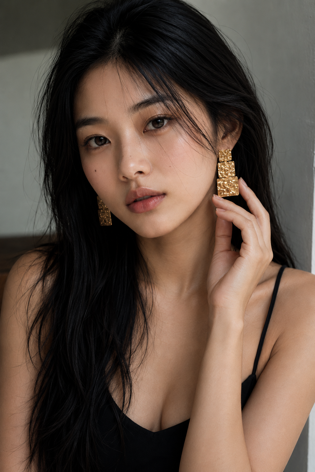 Brass Flash Gold Plating Tempest Stud Earring