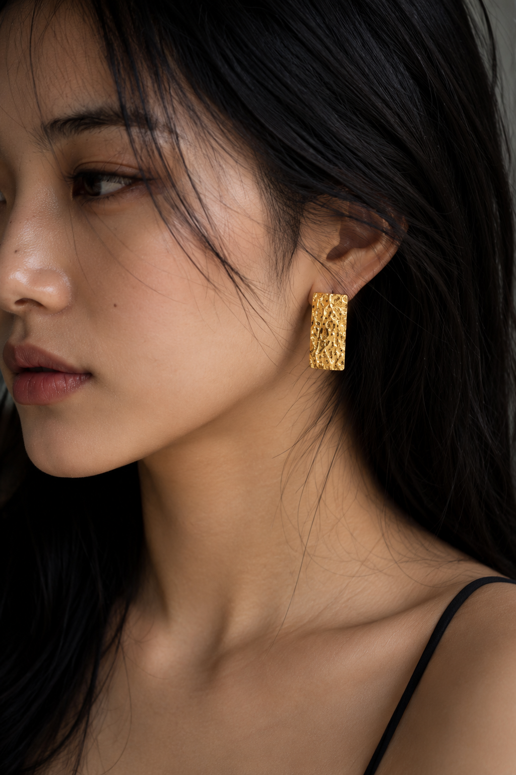Brass Flash Gold Plating Tempest Stud Earring