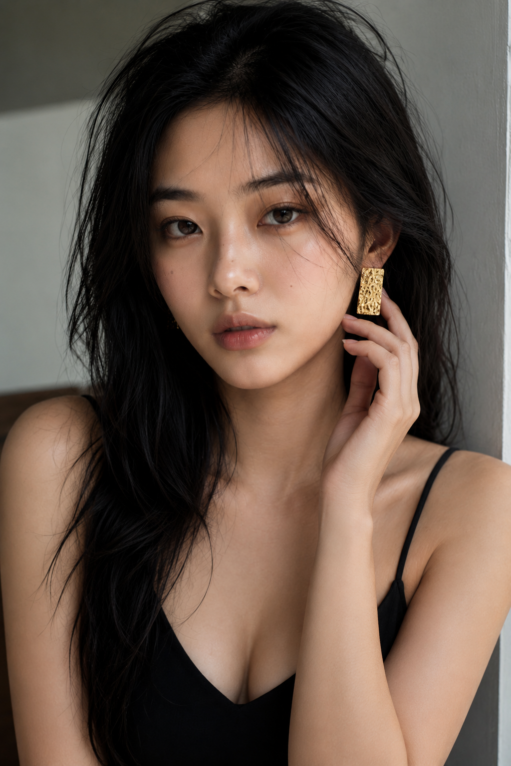 Brass Flash Gold Plating Tempest Stud Earring