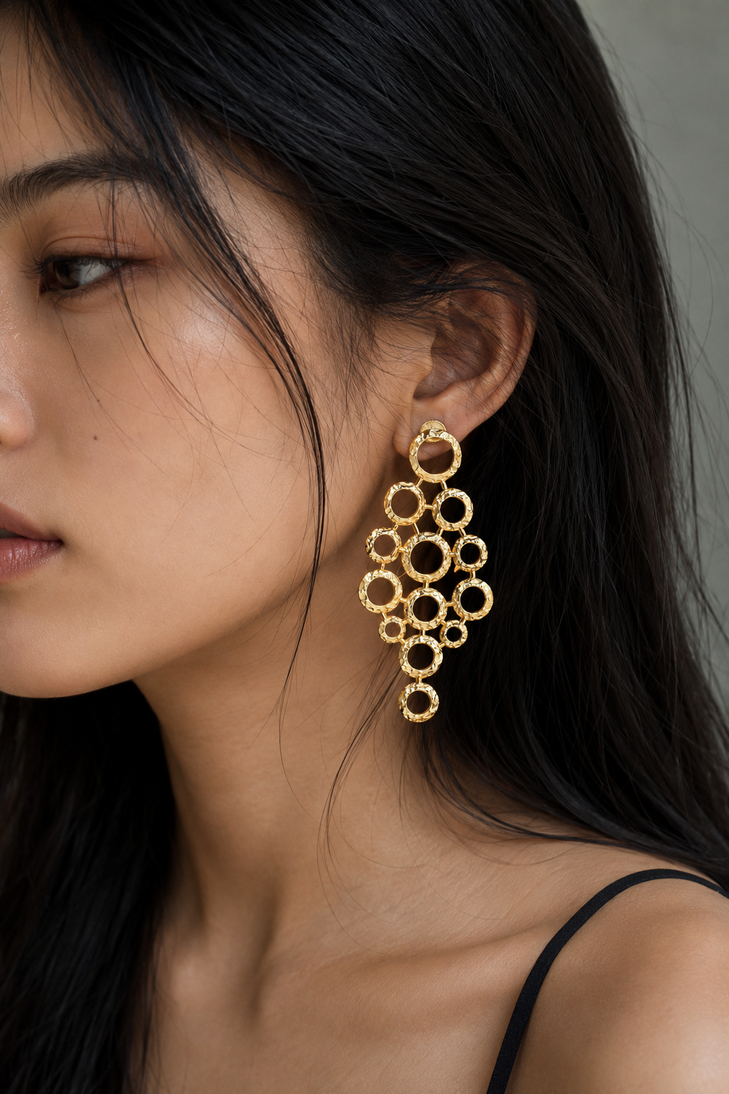 Brass Flash Gold Plating Hoops Stud Earring