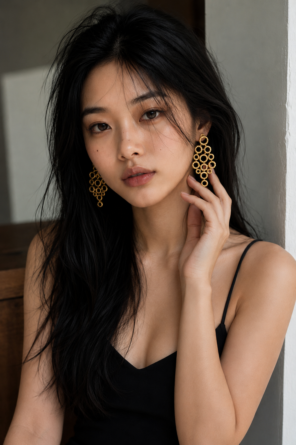 Brass Flash Gold Plating Hoops Stud Earring