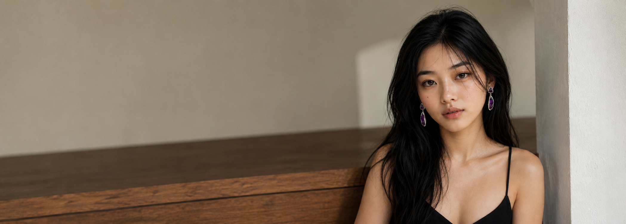 Amethystt Rough Gemstone Stud Earring