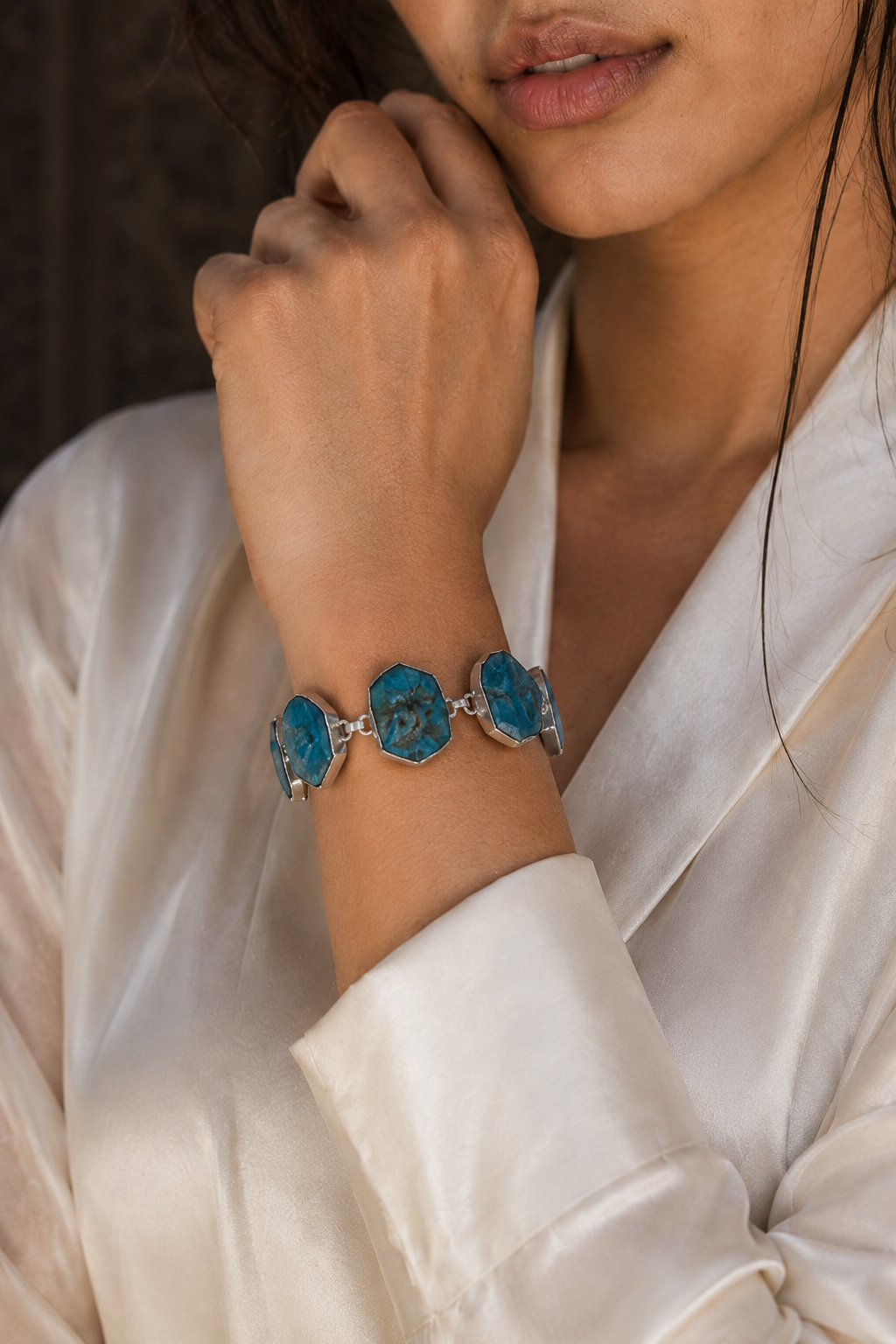 Apatite Rough Gemstone Bracelet