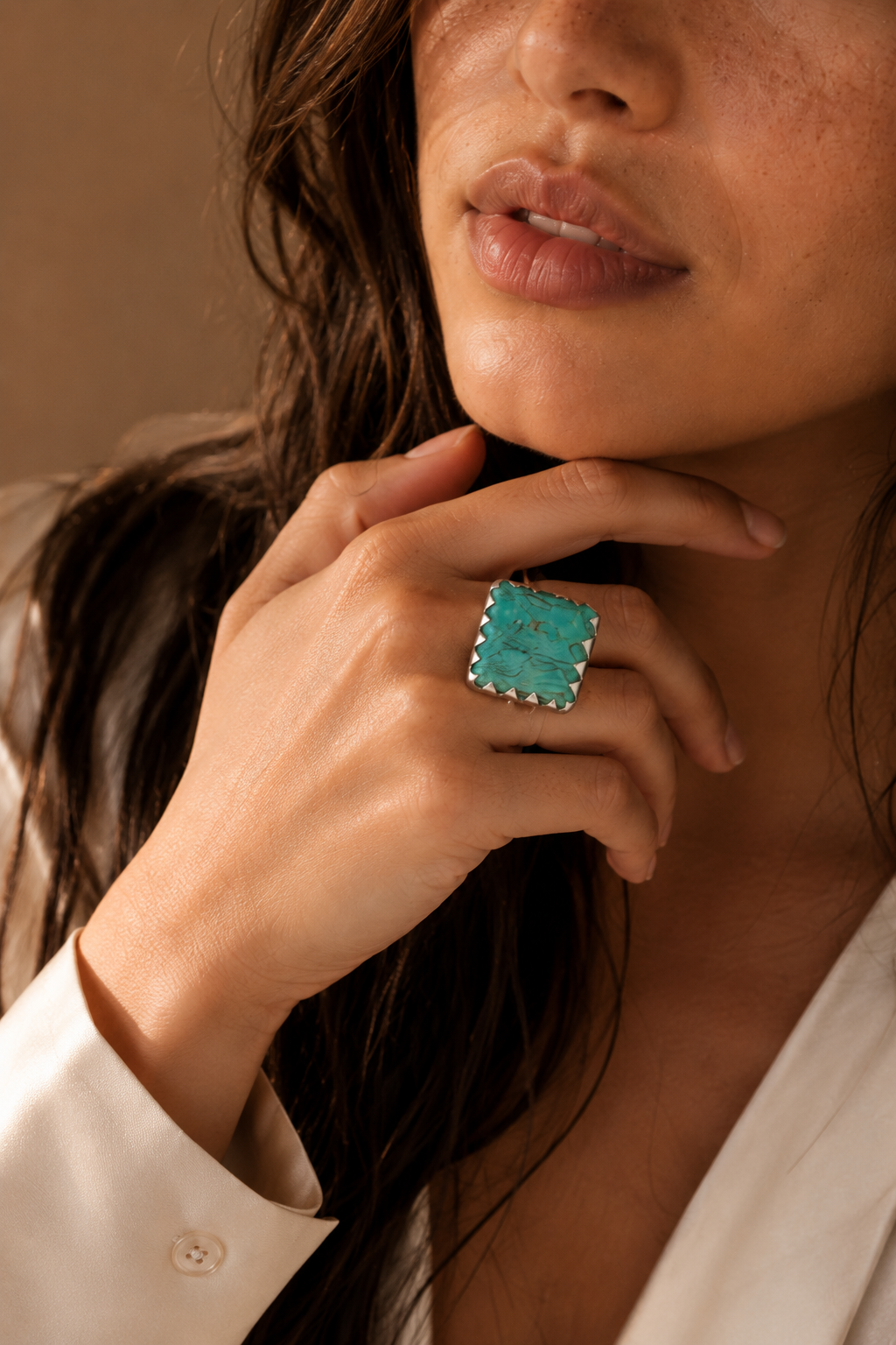 Turquoise Rough Gemstone Ring