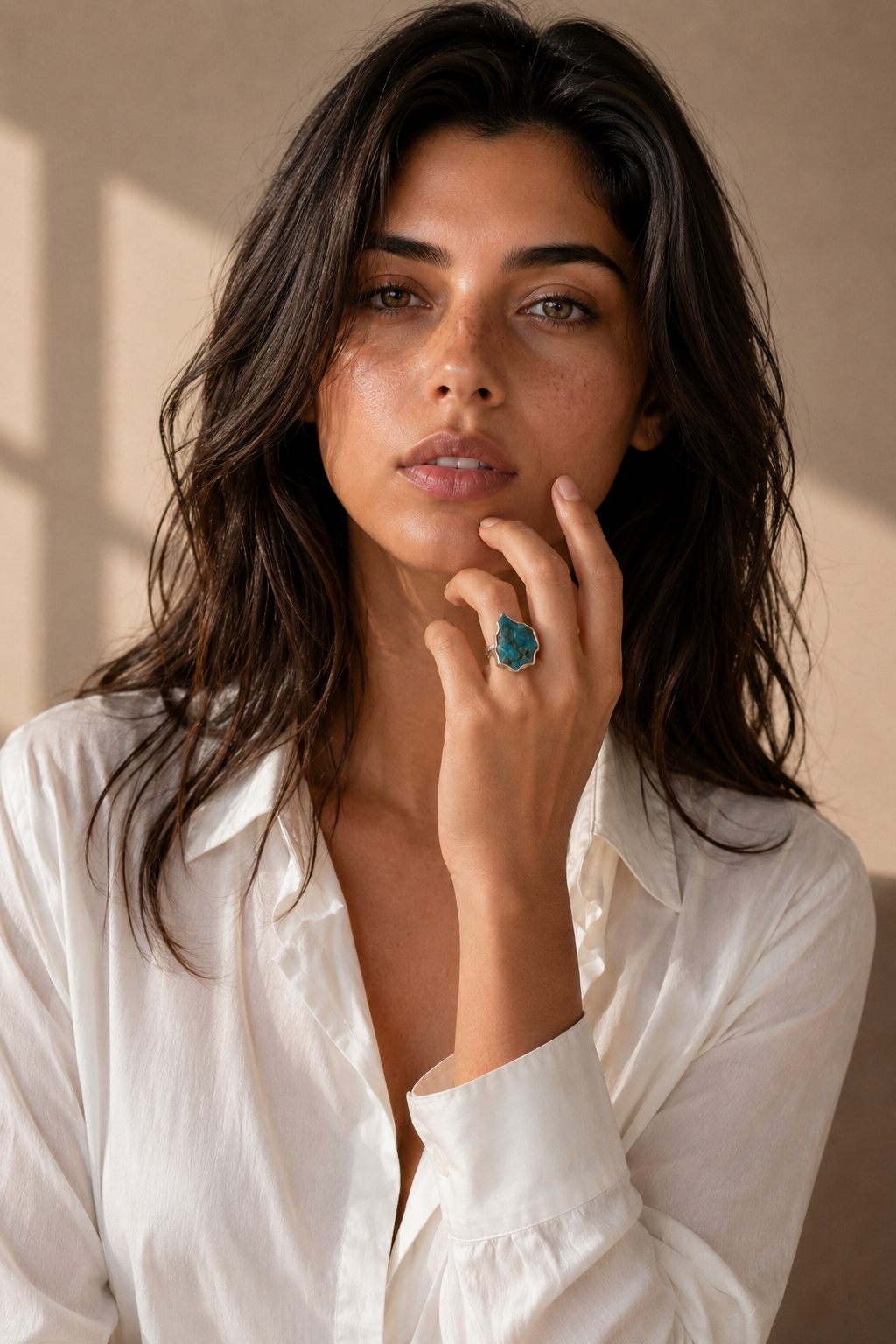 Apatite Rough Gemstone Ring