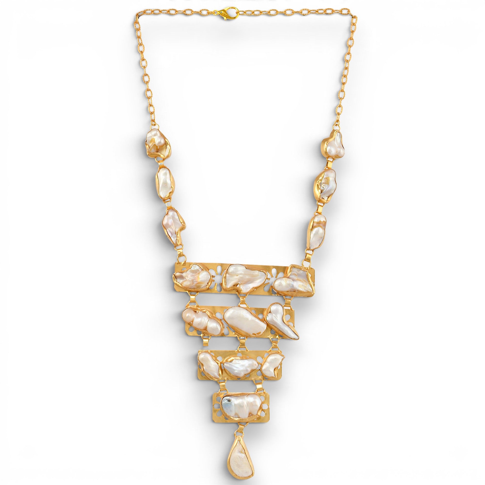 Baroque Pearl Rough Gemstone Necklace