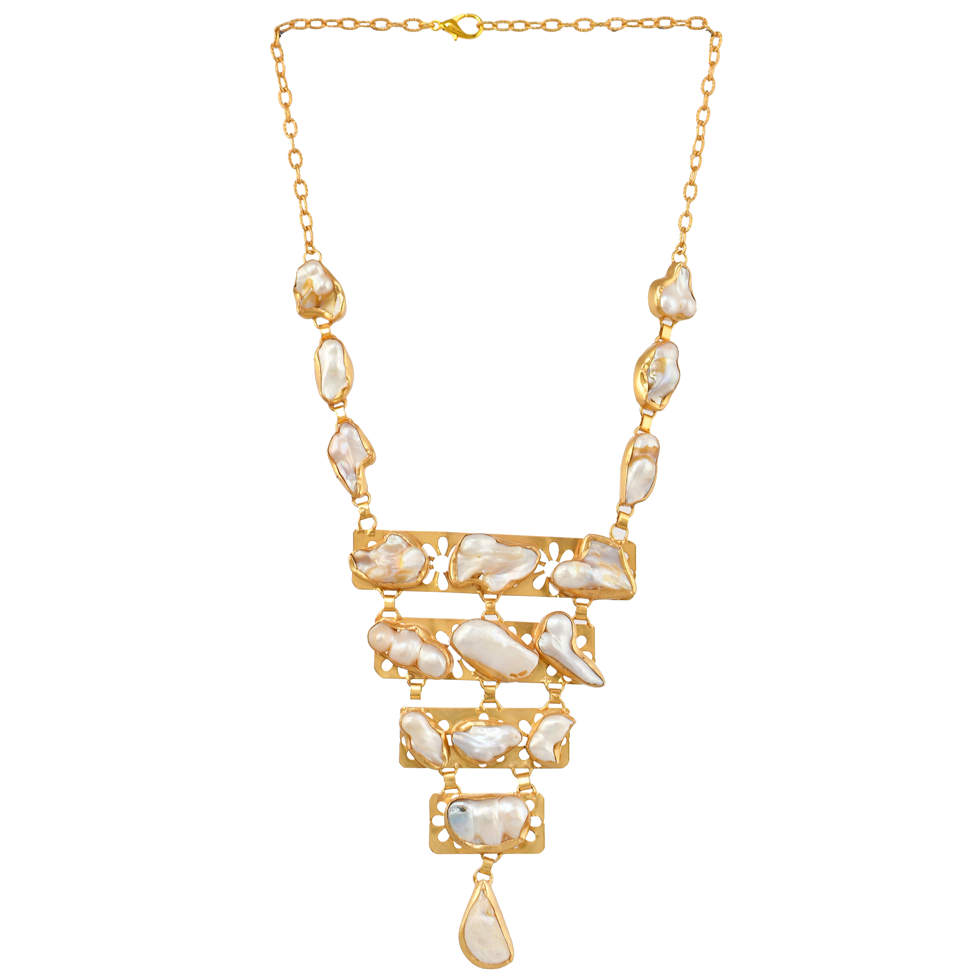 Baroque Pearl Rough Gemstone Necklace jewelry