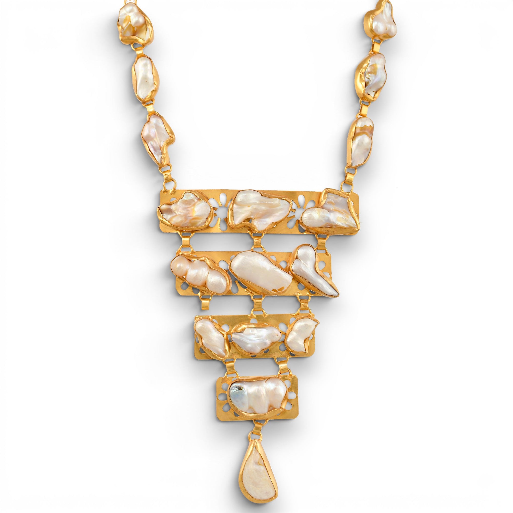 Baroque Pearl Rough Gemstone Necklace