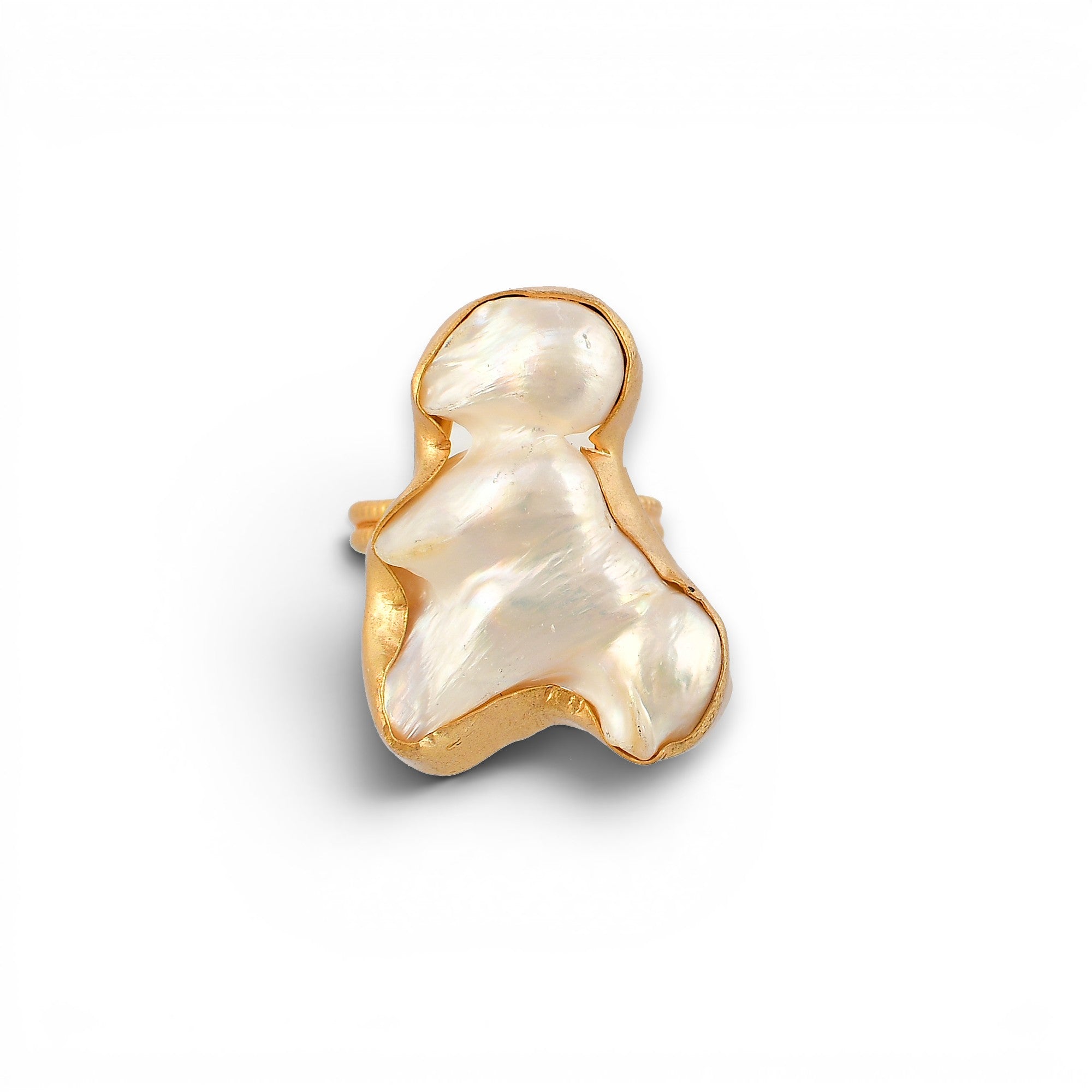Baroque Pearl Rough Gemstone Ring