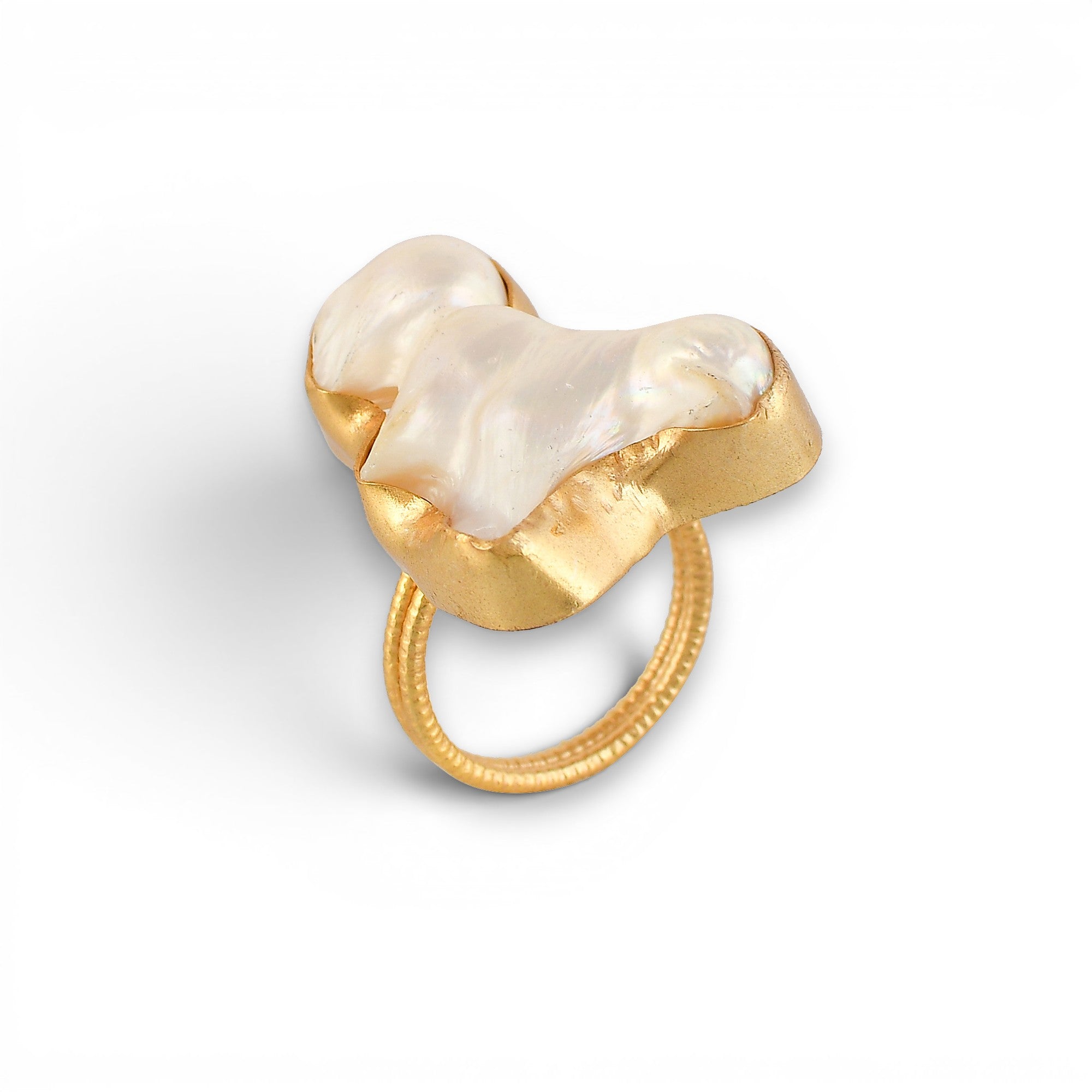 Baroque Pearl Rough Gemstone Ring