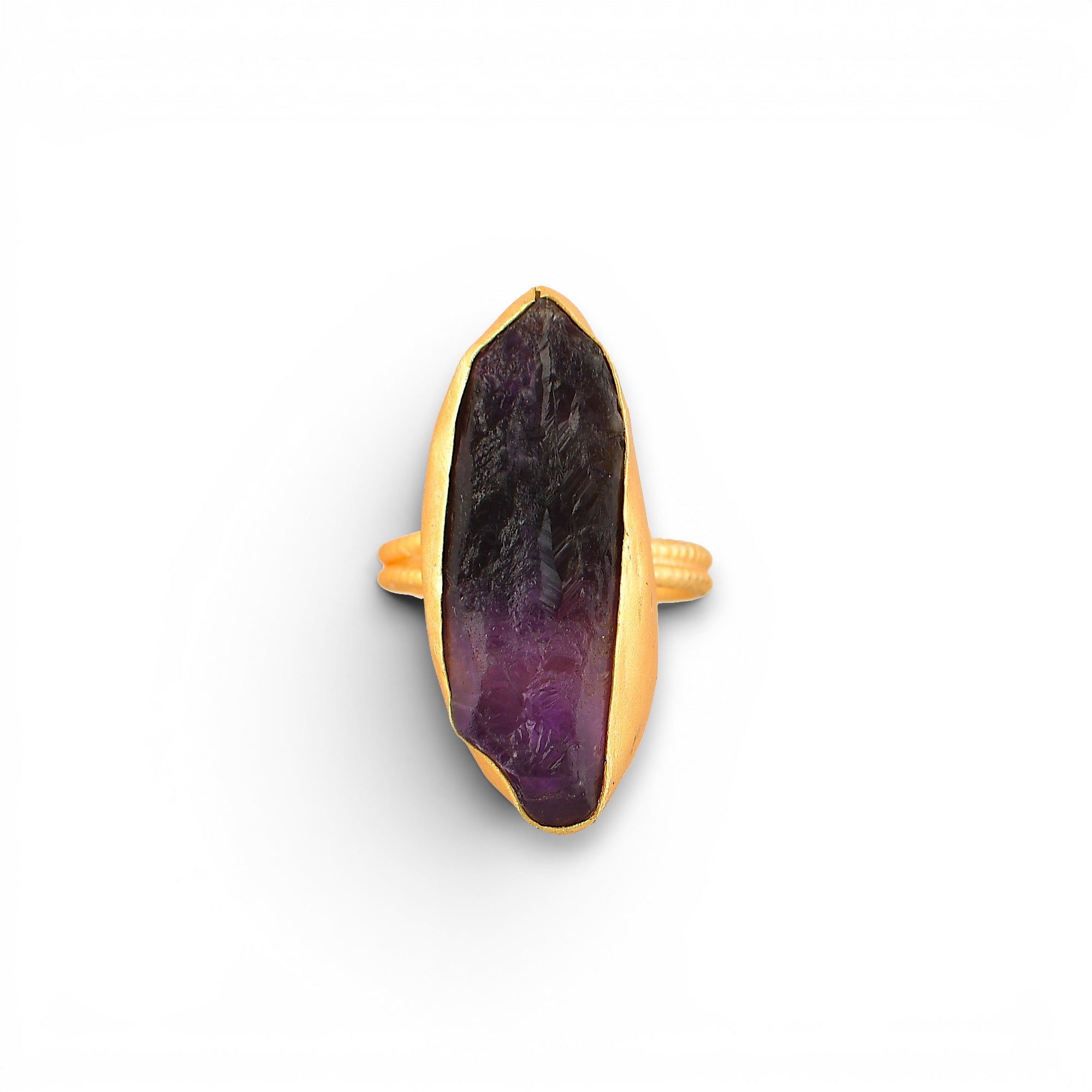 Amethystt Rough Gemstone Ring