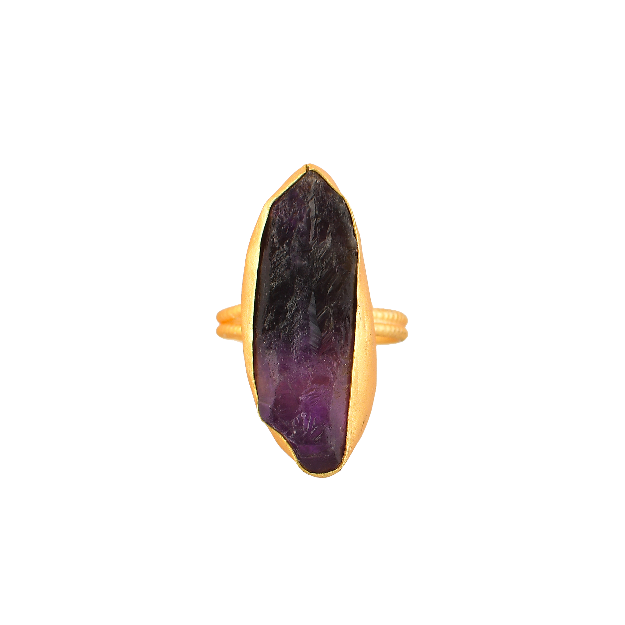 Purple Amethyst Natural Gemstone Ring