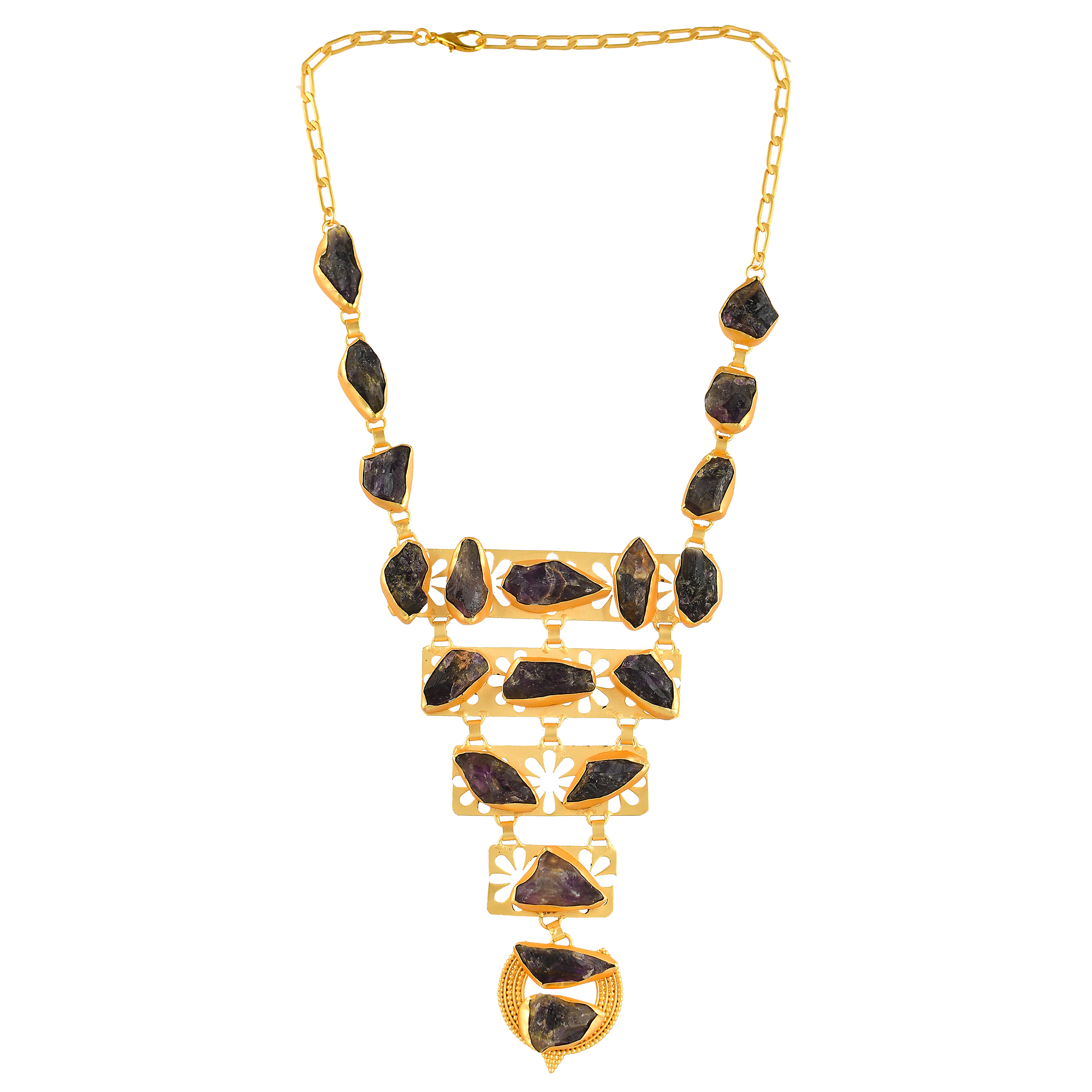 Amethyst Rough Gemstone Necklace Fashion jewelry