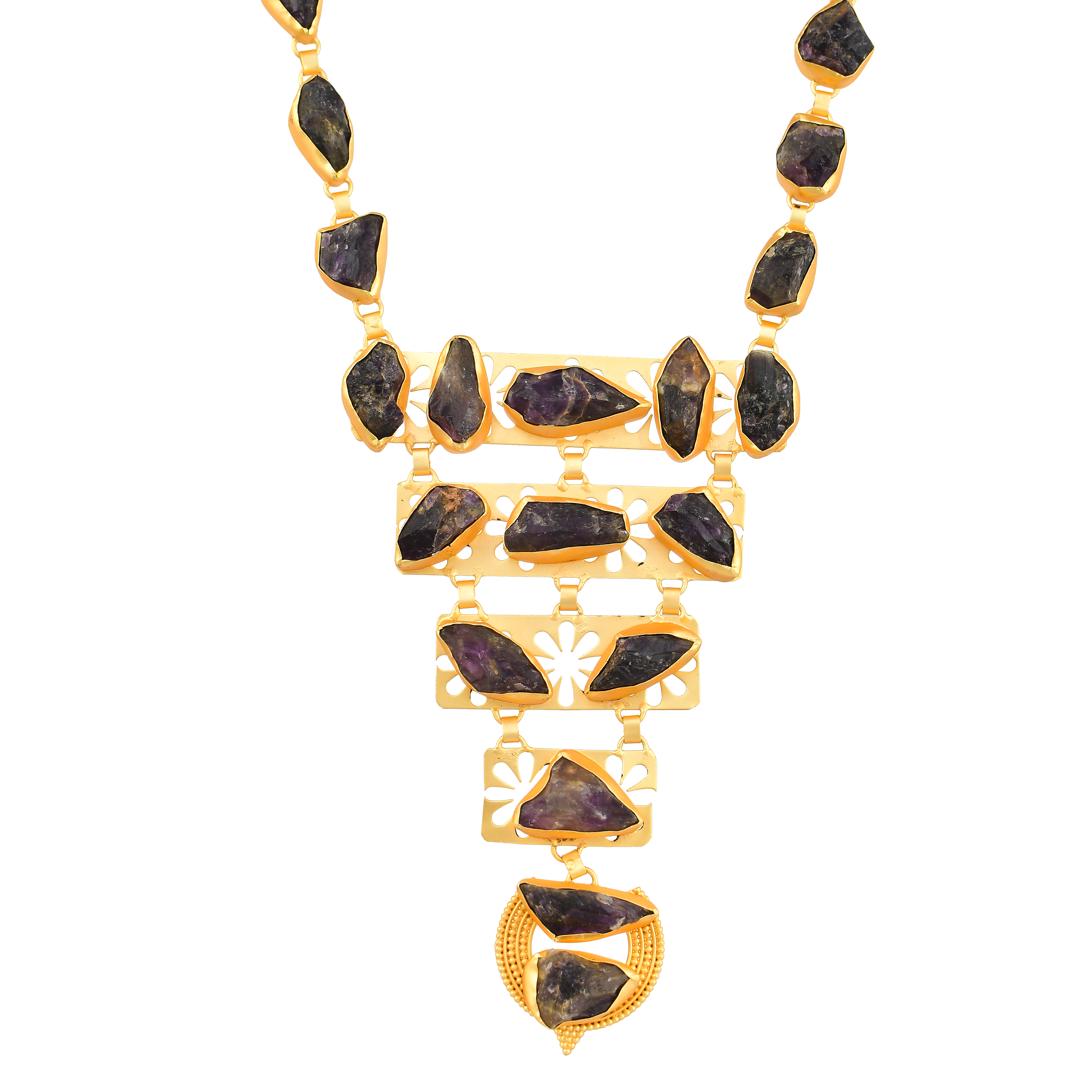 Amethyst Rough Gemstone Necklace Fashion jewelry