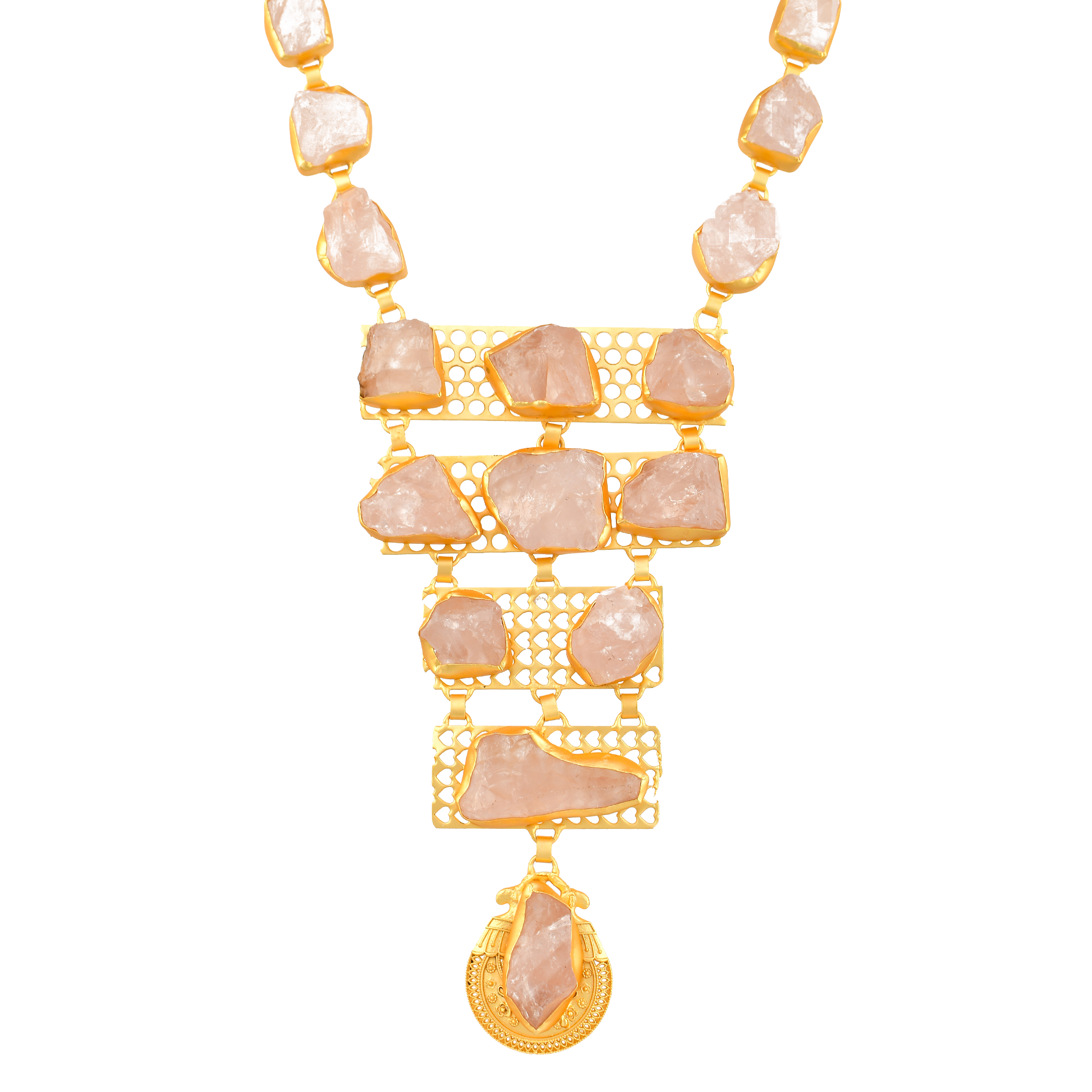 Rose Quartz Gemstone Necklace Fashion jewelry