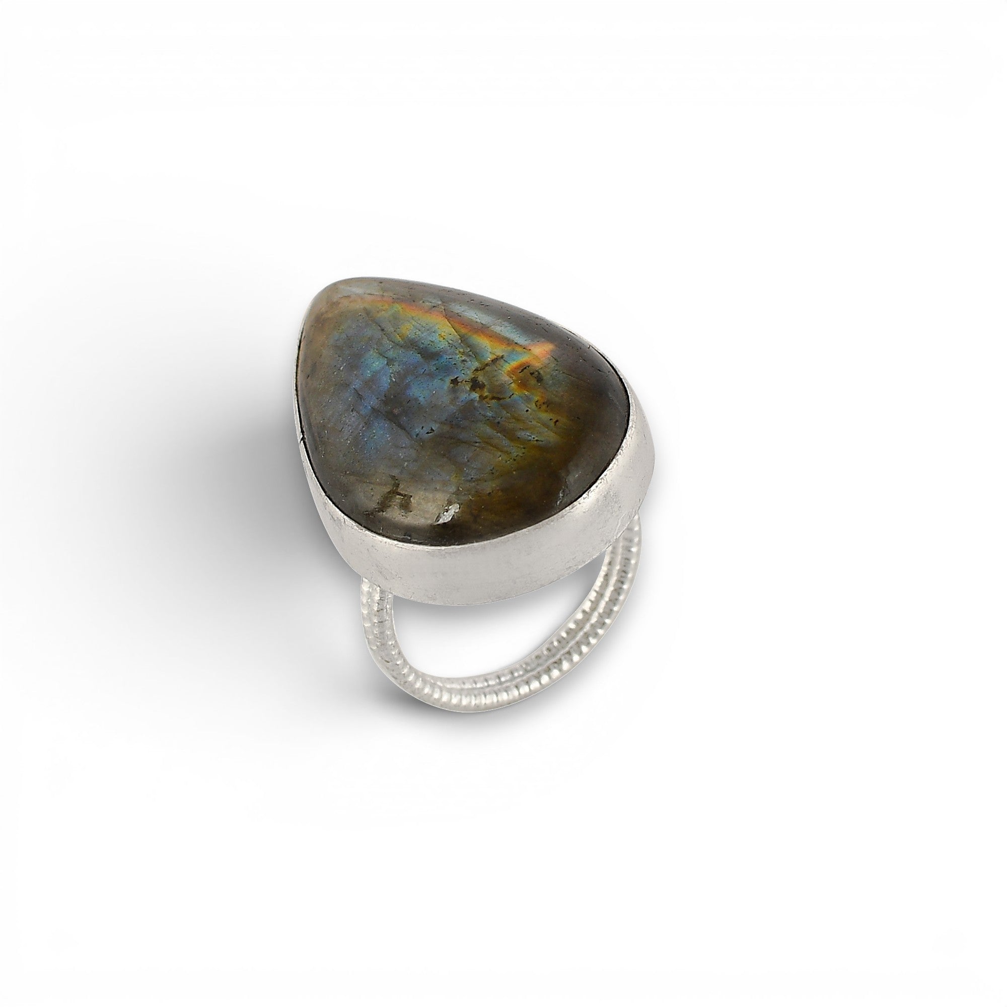 Labradorite Rough Gemstone Ring