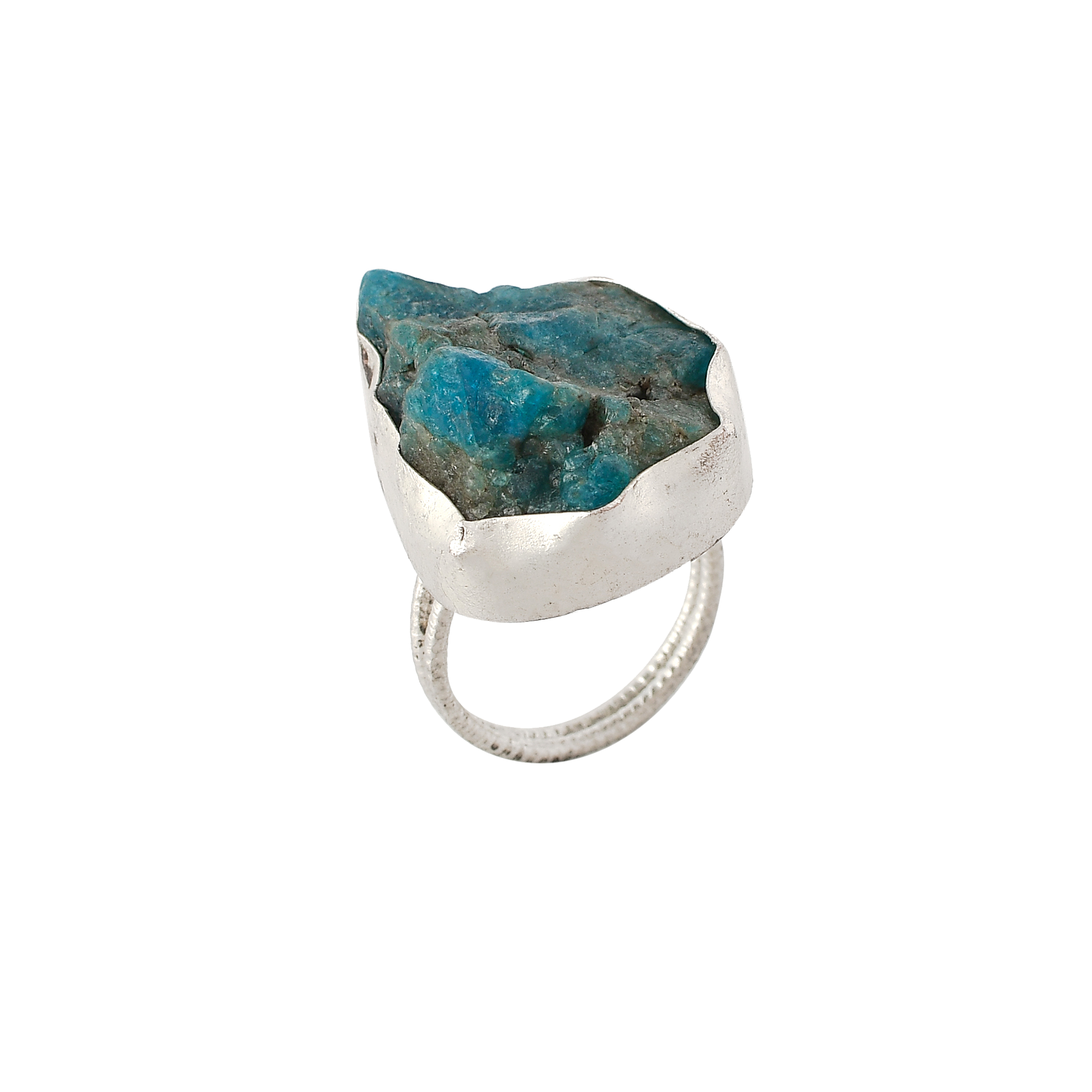 Apatite Rough Gemstone Adjustable Ring