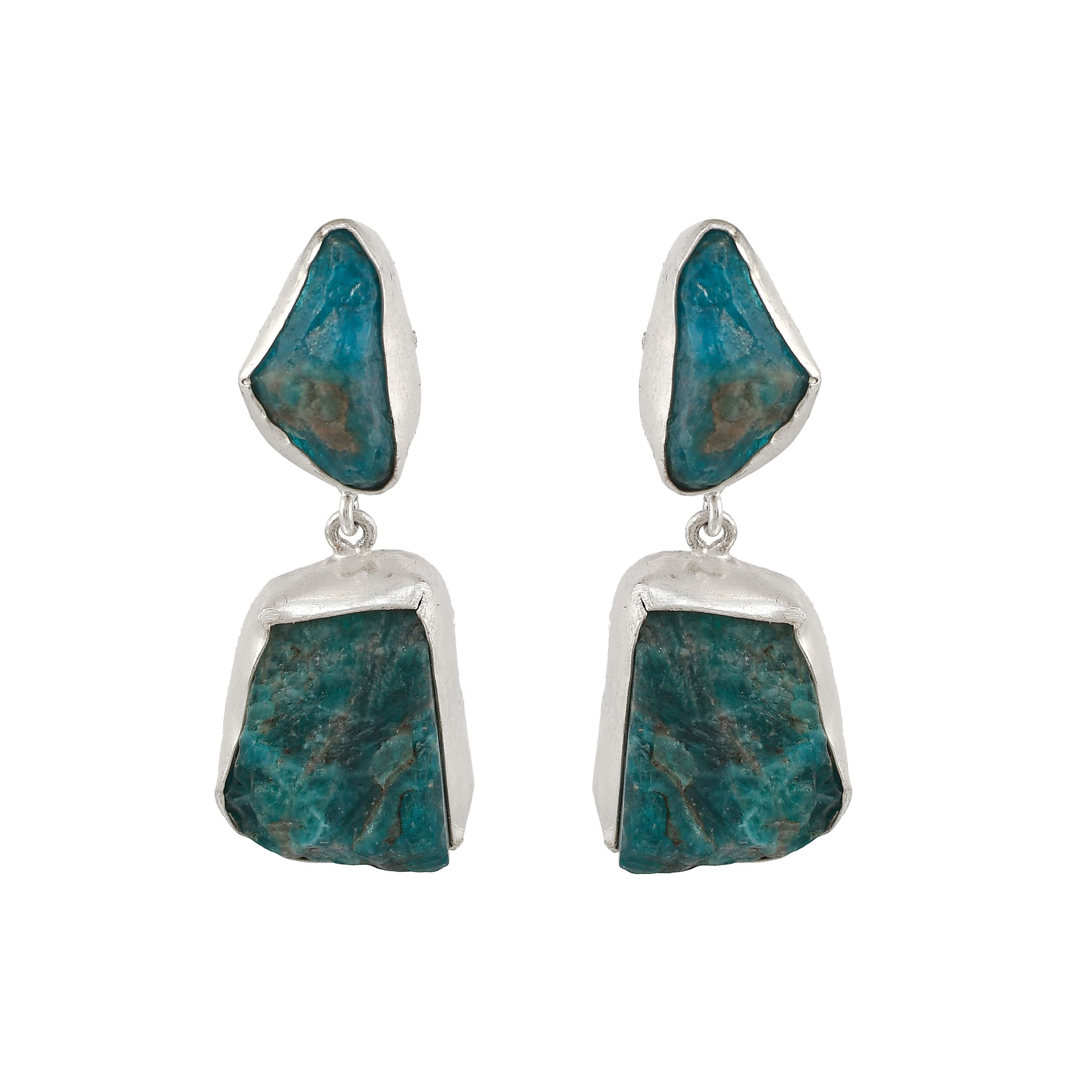 Apatite Rough Gemstone Stud Earring