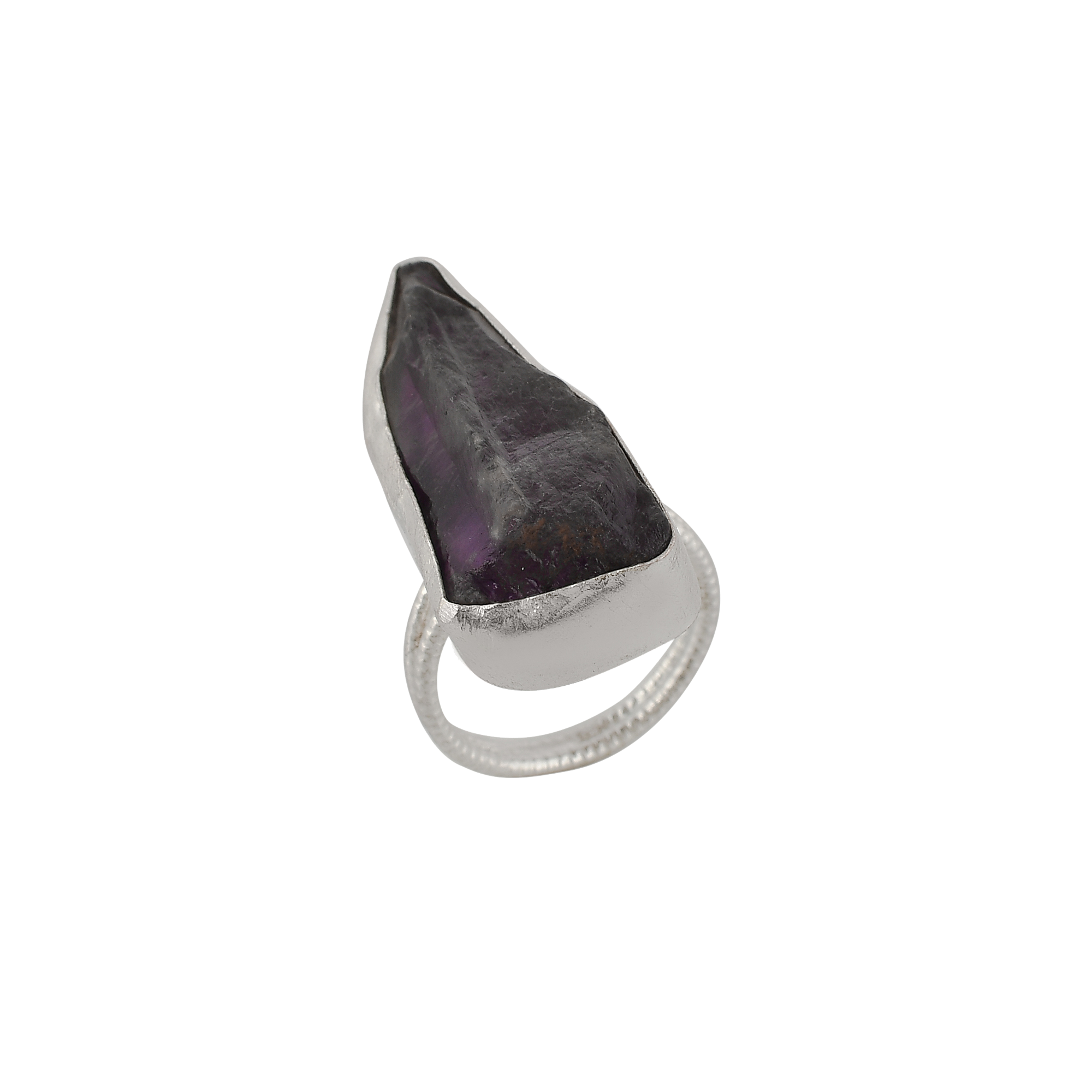 Amethyst Rough Gemstone Ring