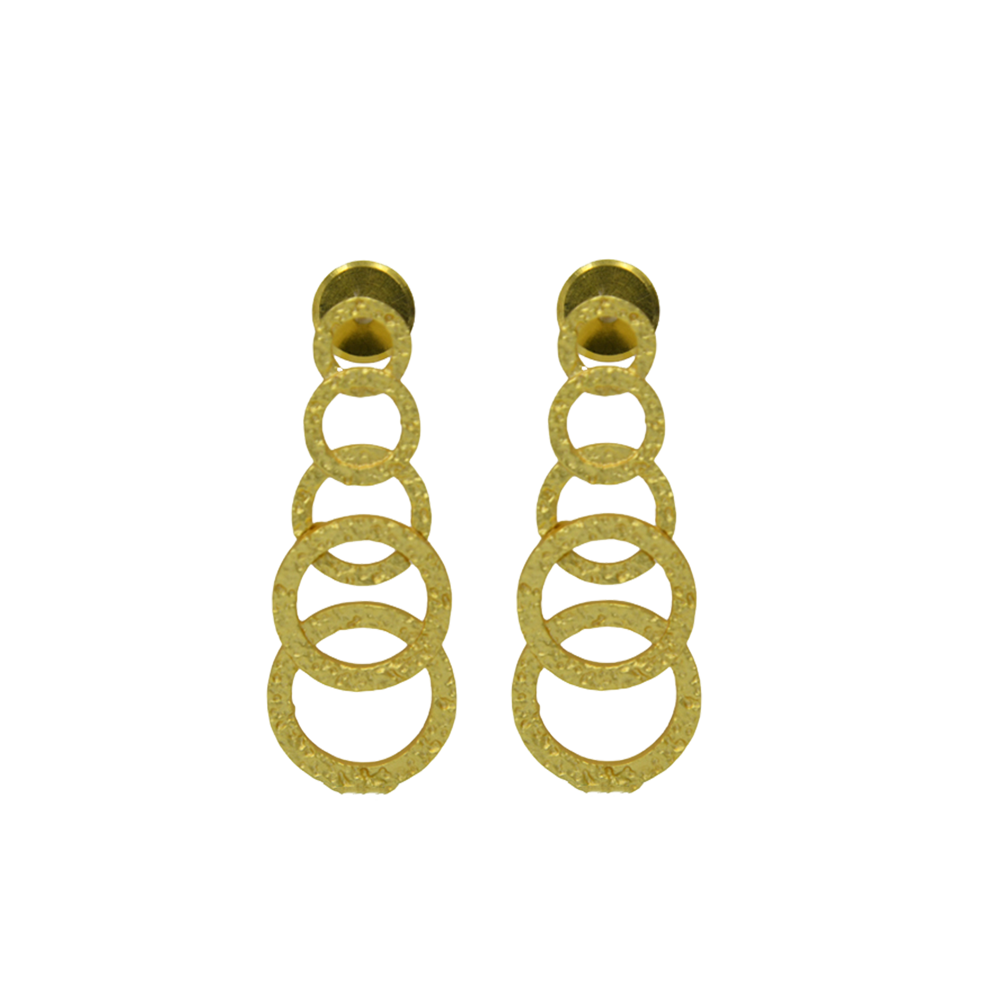 Hammered Gold Plated Round Stud Earring