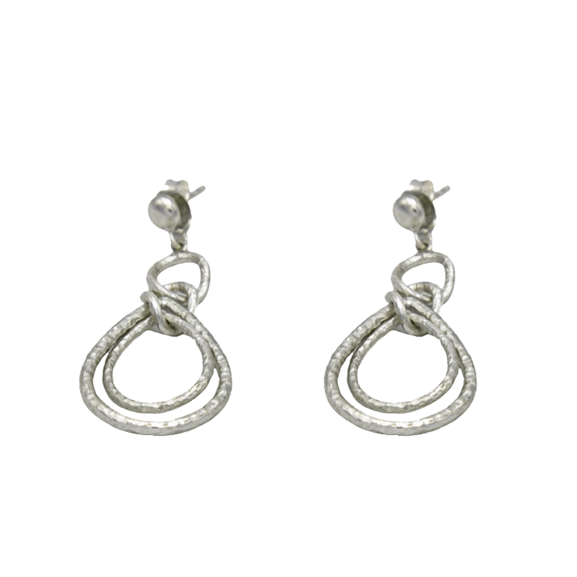 Intertwined Oval Silver Dangler Earring