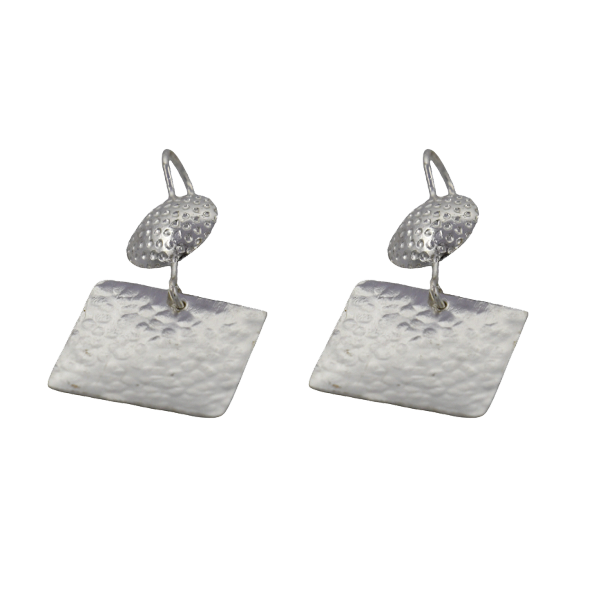 Hammered Designer Silver Dangle Earring
