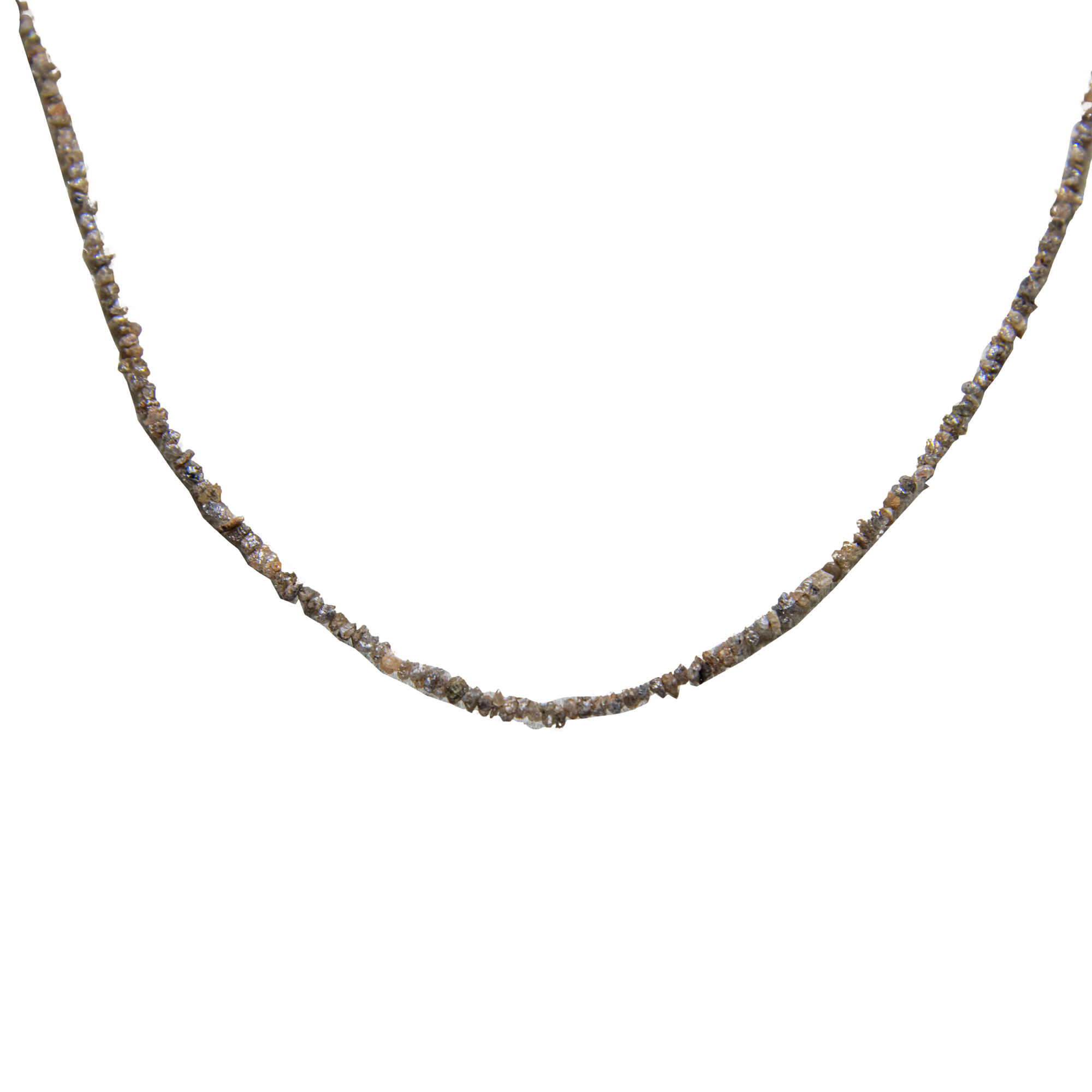 Pink Rough Diamond Beads Necklace with Silver Clasp