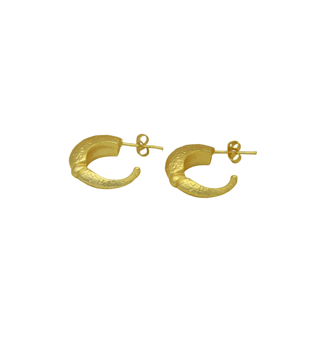Alien Ship Hoop Flash Gold Plated Stud Earring