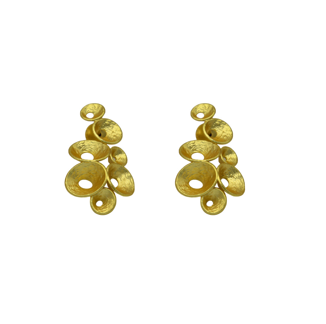 Small Hoop Cluster Flash Gold Plated Stud Earring