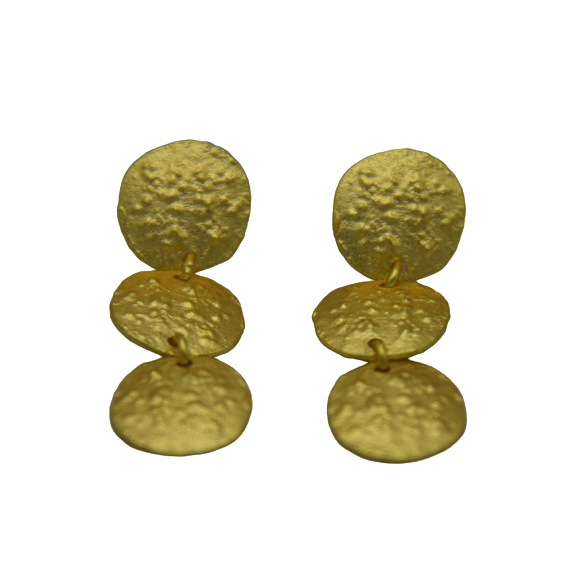 Tri Disk Dangler Stud Earring