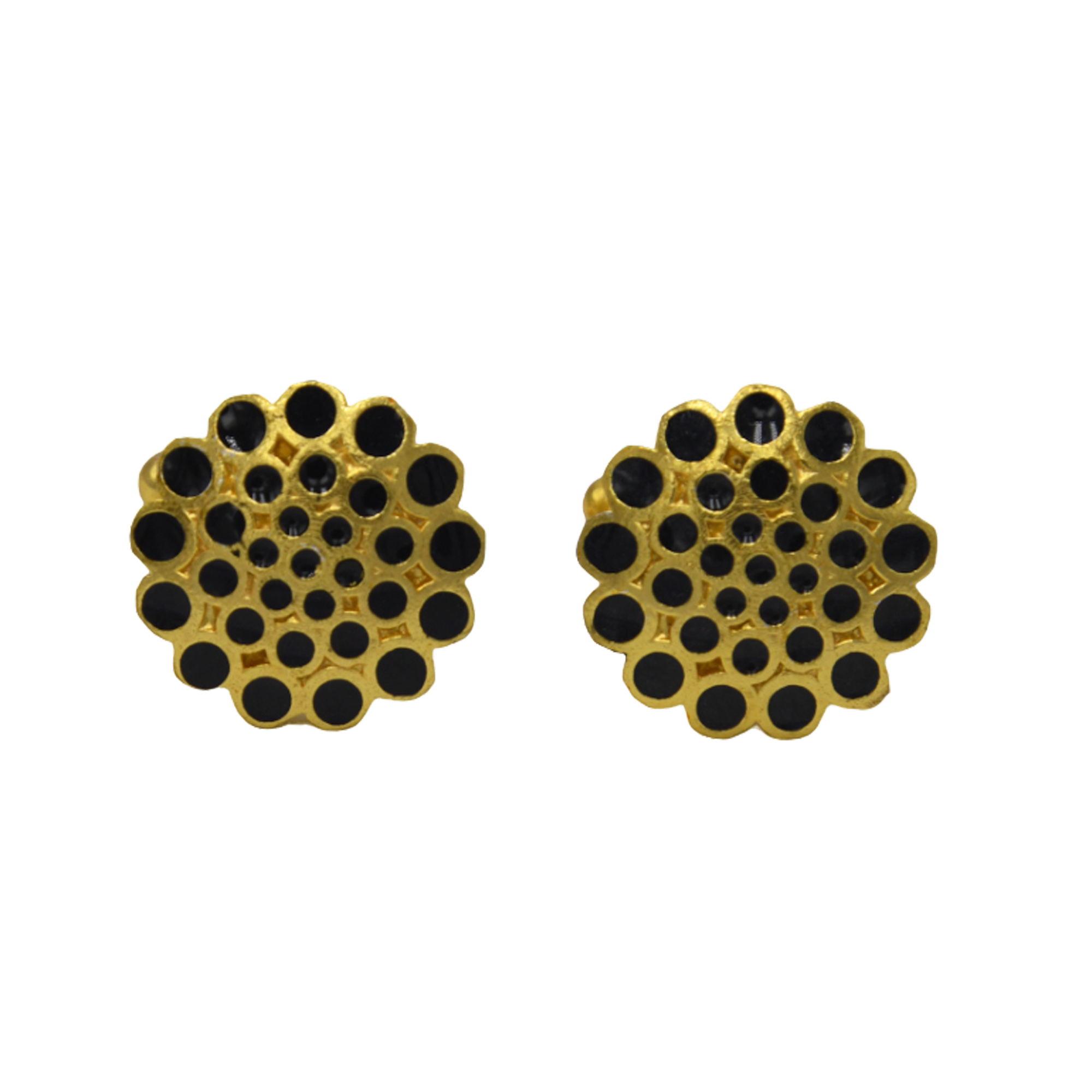 Black & Gold Color Enameled Cufflinks