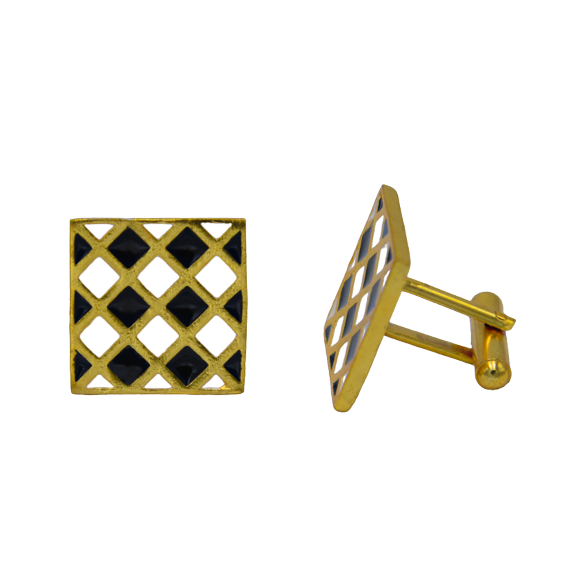 Black & White Enameled Cufflinks
