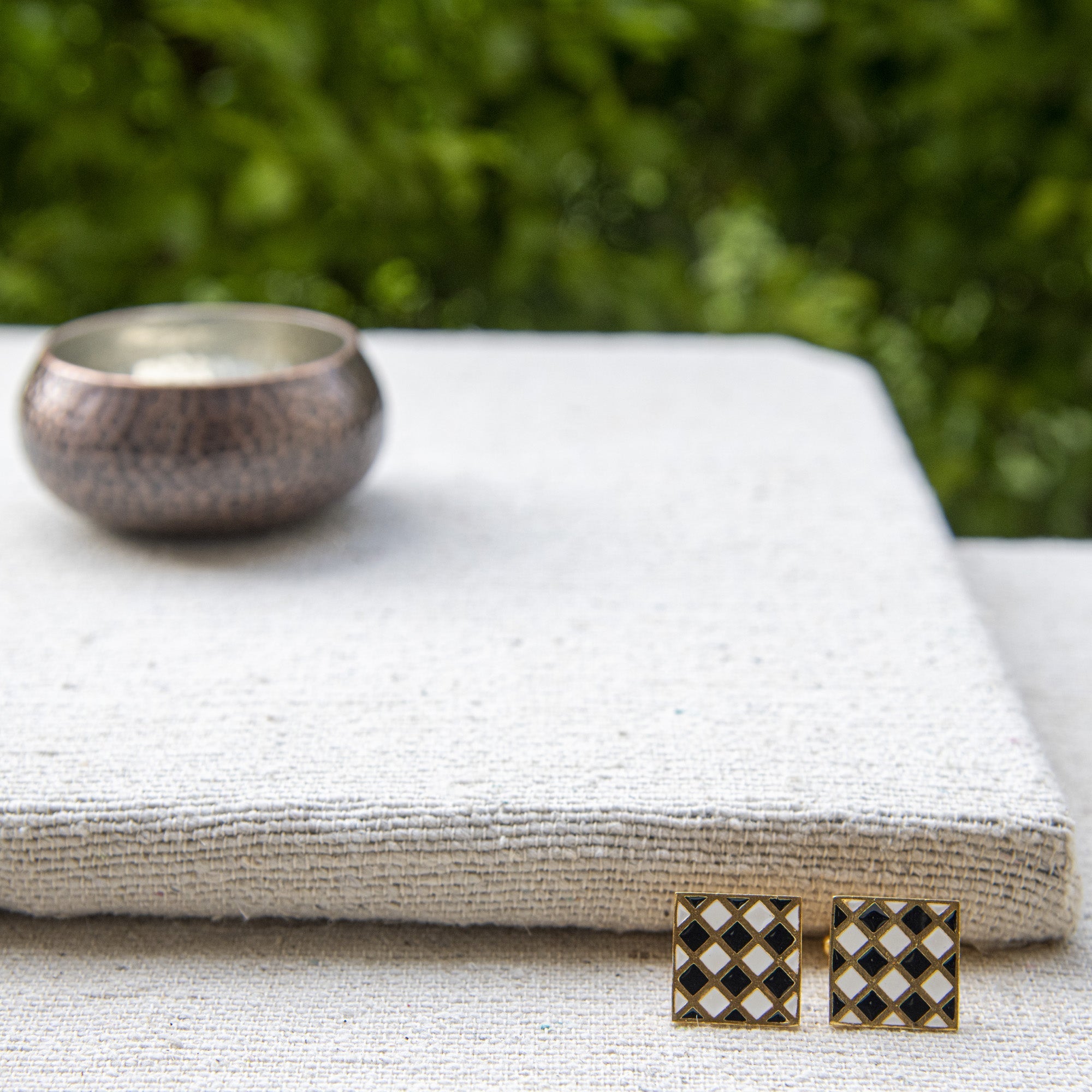 Black & White Enameled Cufflinks