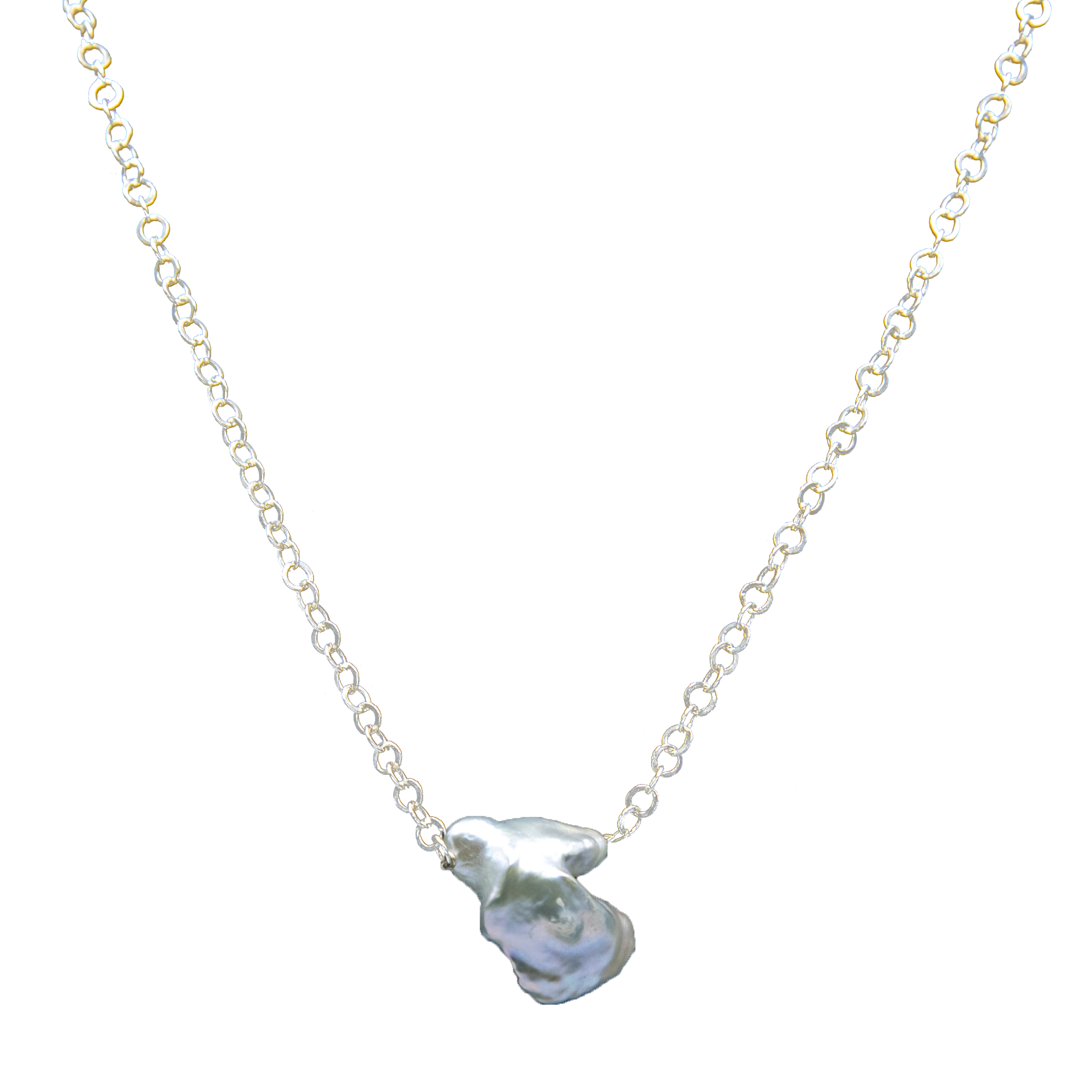 Mabe Pearl Silver Plated Chain Pendant