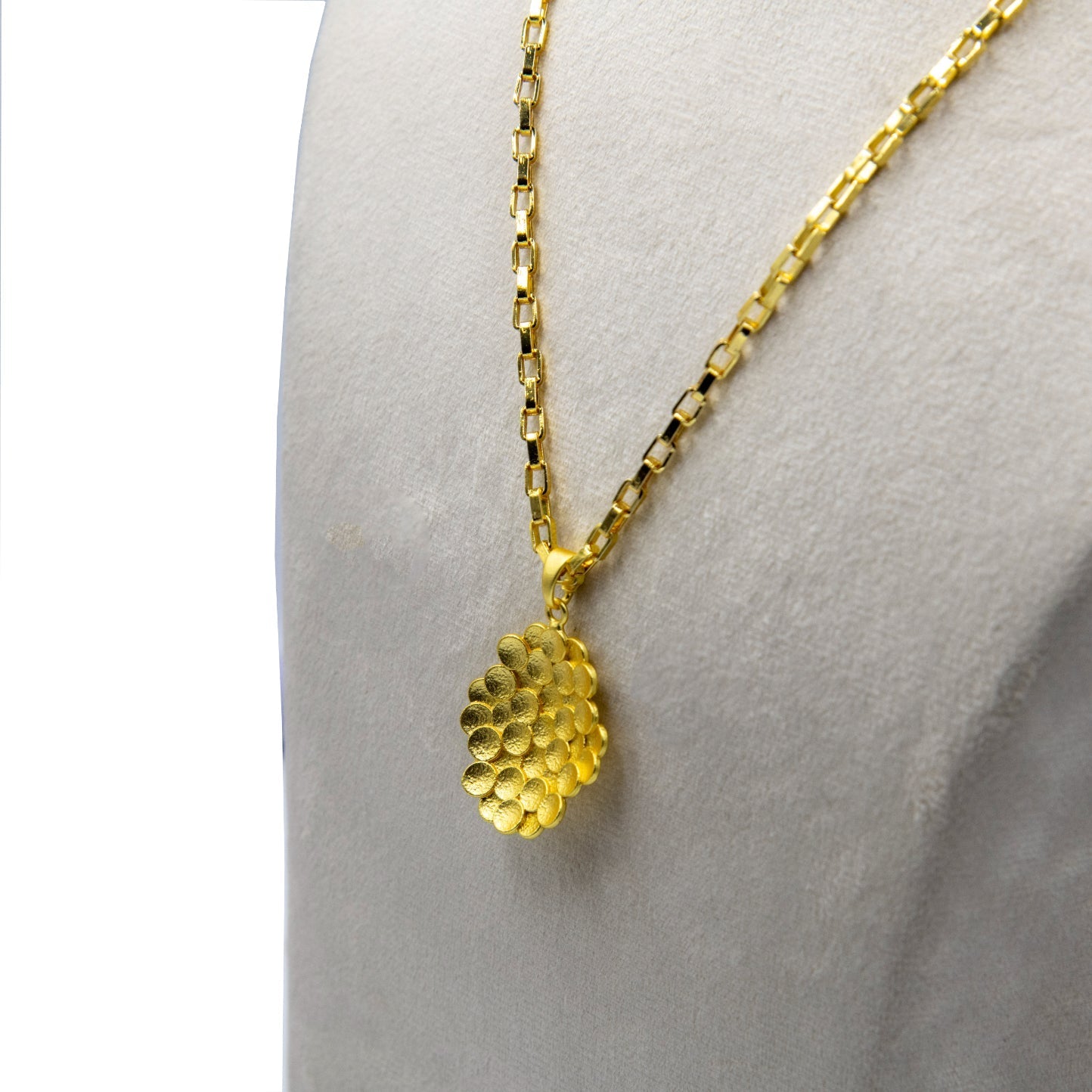 Bee Hive Hammered Brass Pendant