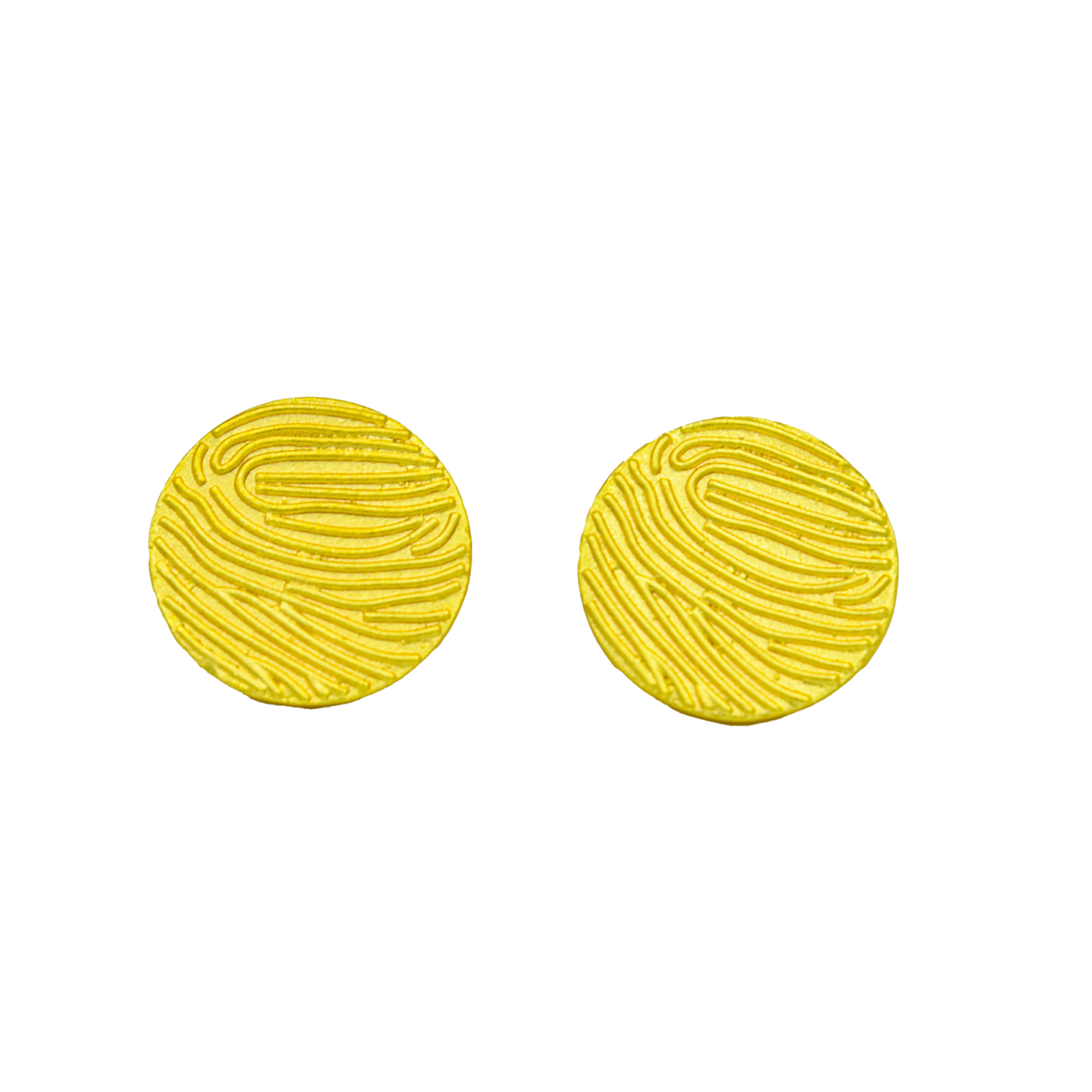 Finger Print Textured Brass Stud Earring