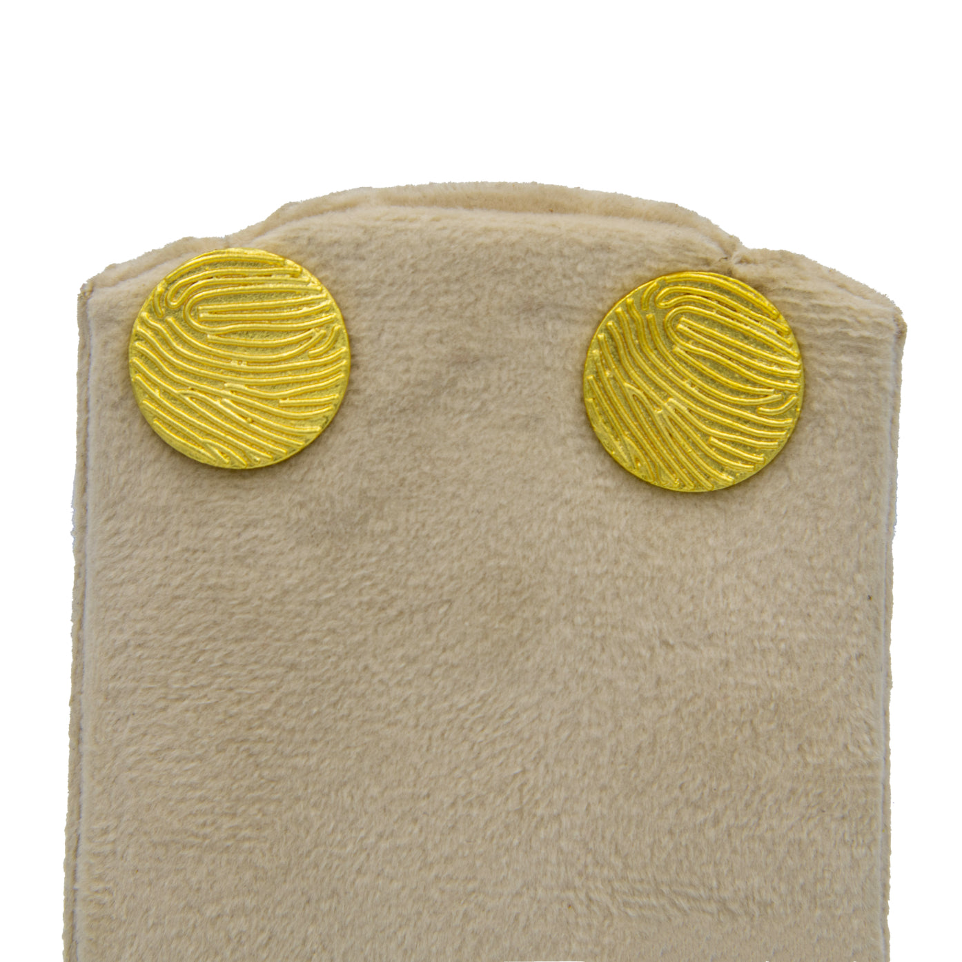 Finger Print Textured Brass Stud Earring