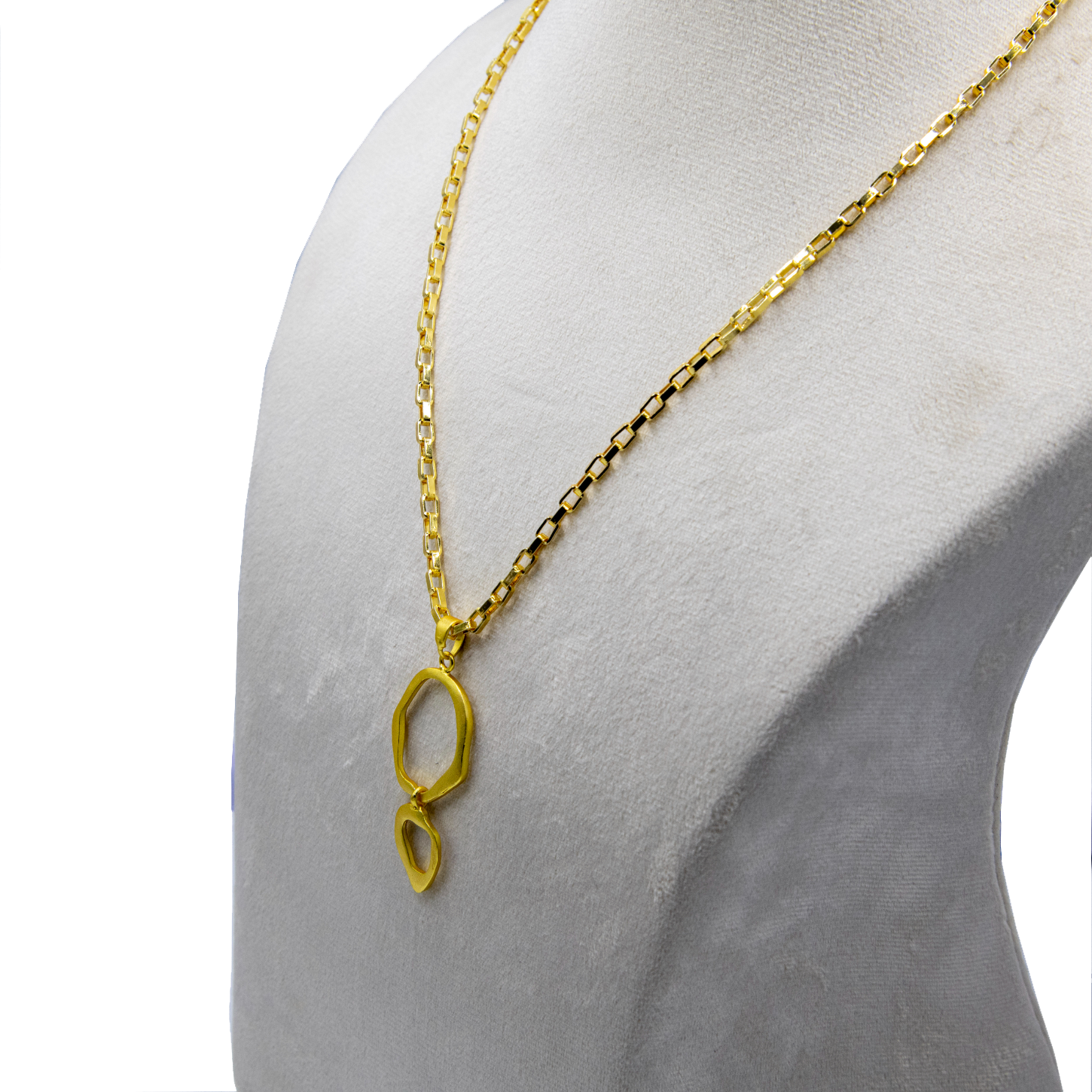 Wavy Dual Loop Brass Pendant
