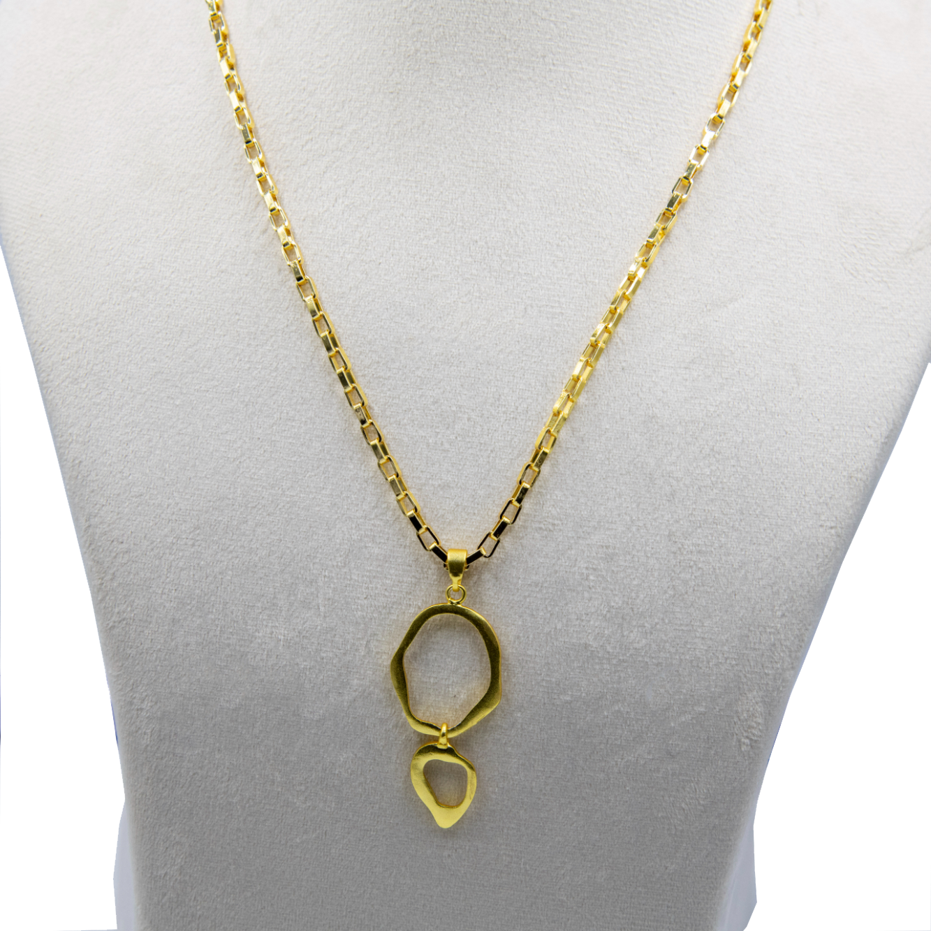 Wavy Dual Loop Brass Pendant