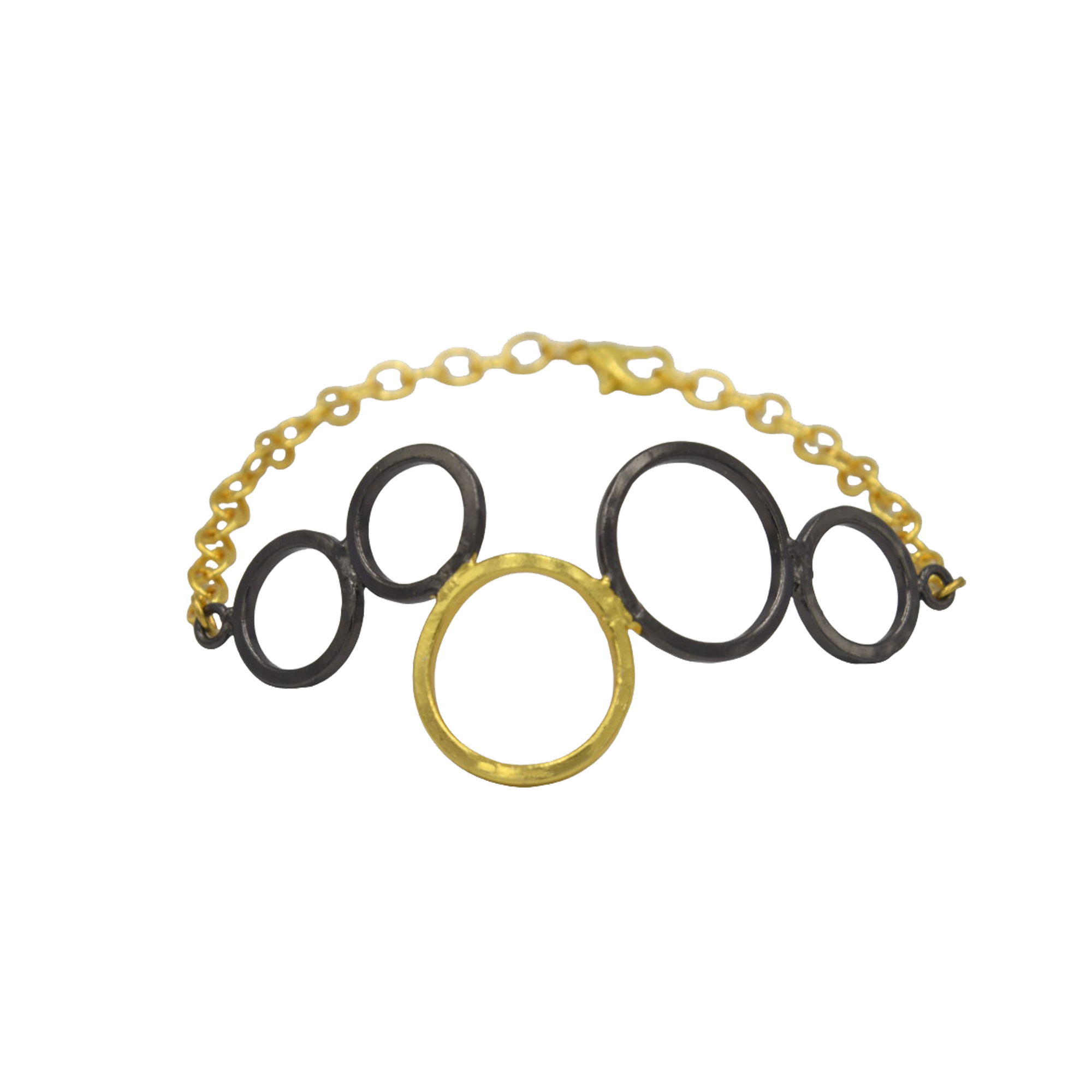 Penta Ring Brass Bracelet
